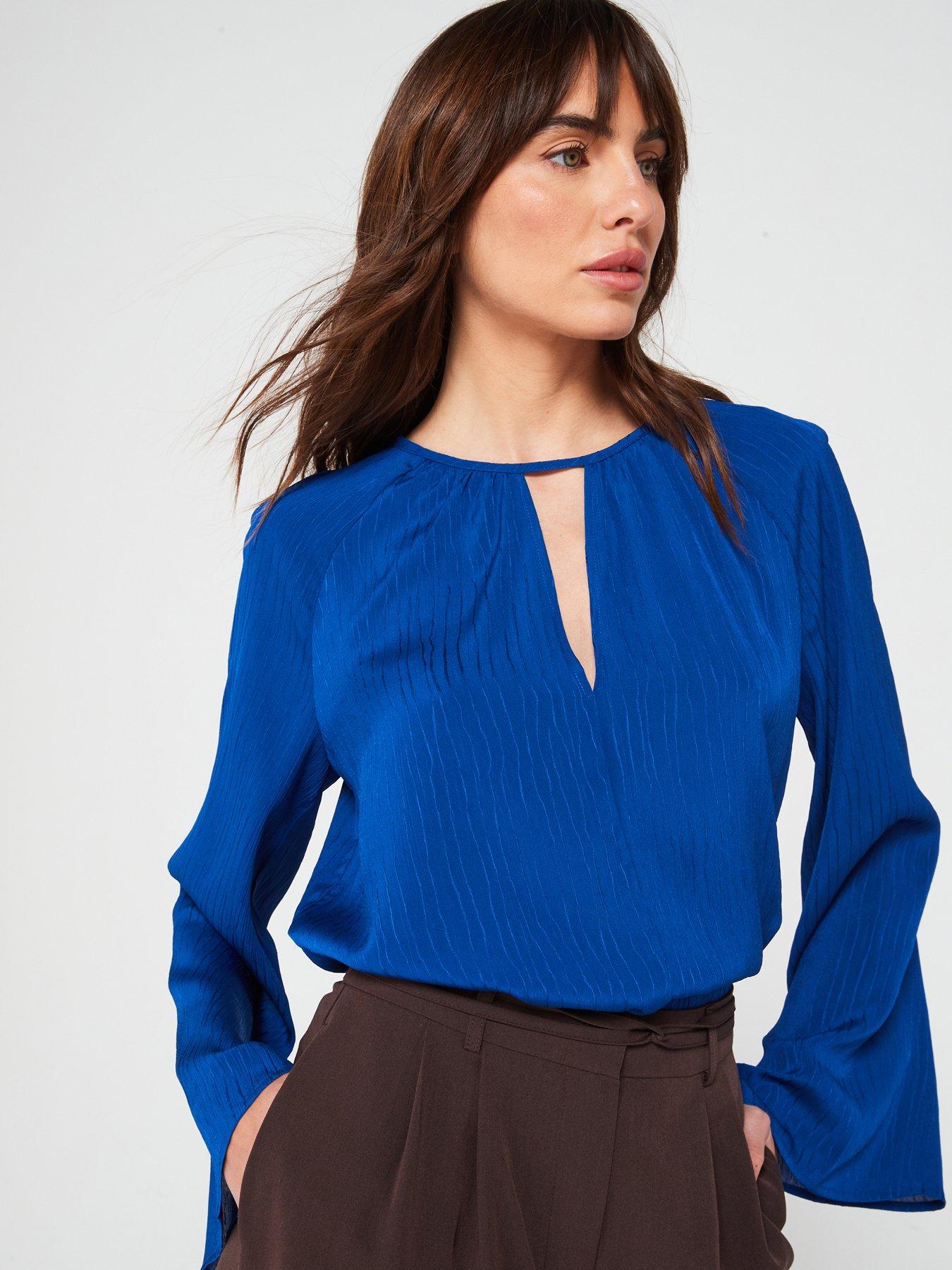 v-by-very-cut-out-detail-blouse-blue