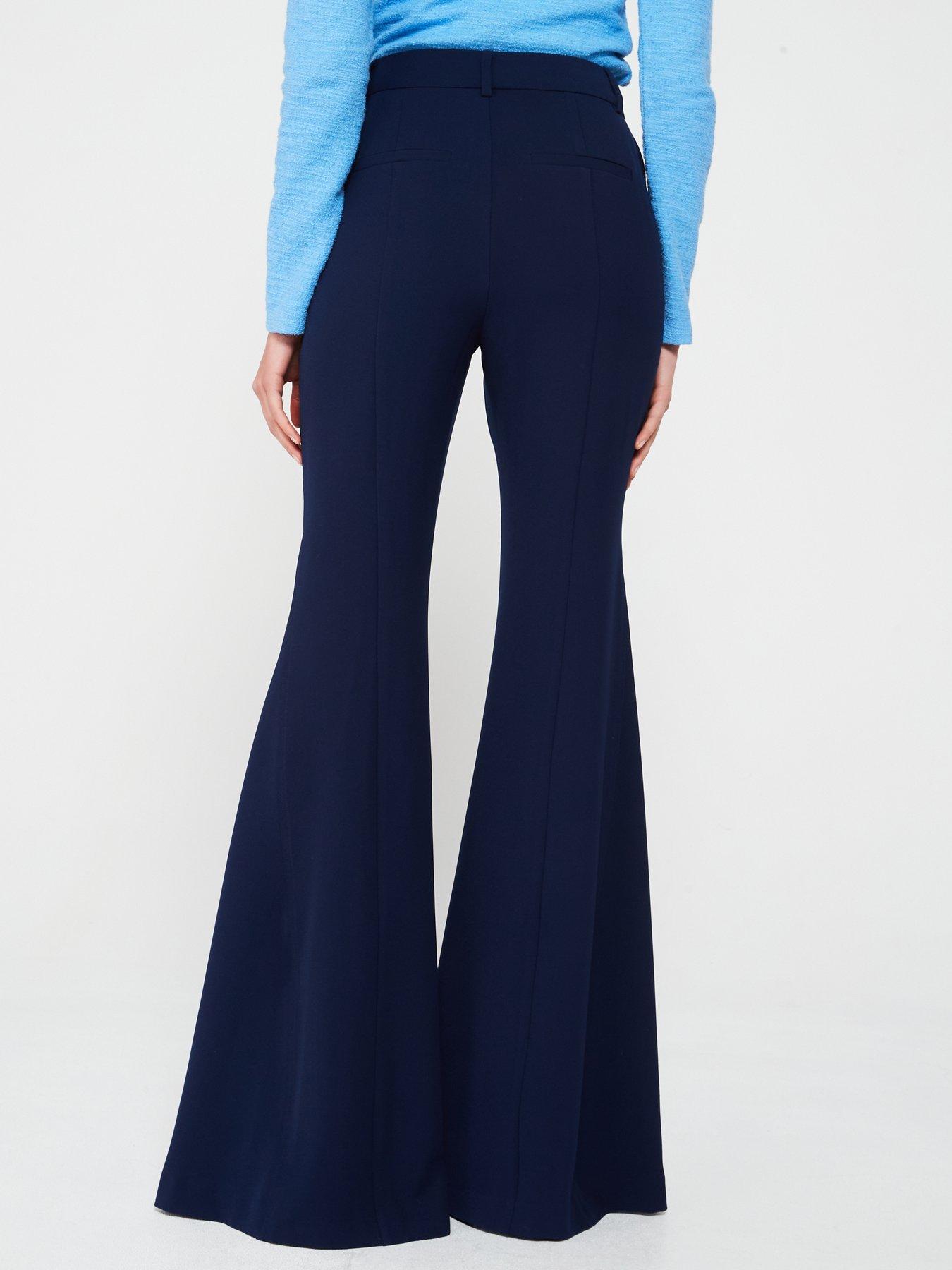 v-by-very-premium-extra-long-kick-flare-suitnbsptrouser-navystillFront