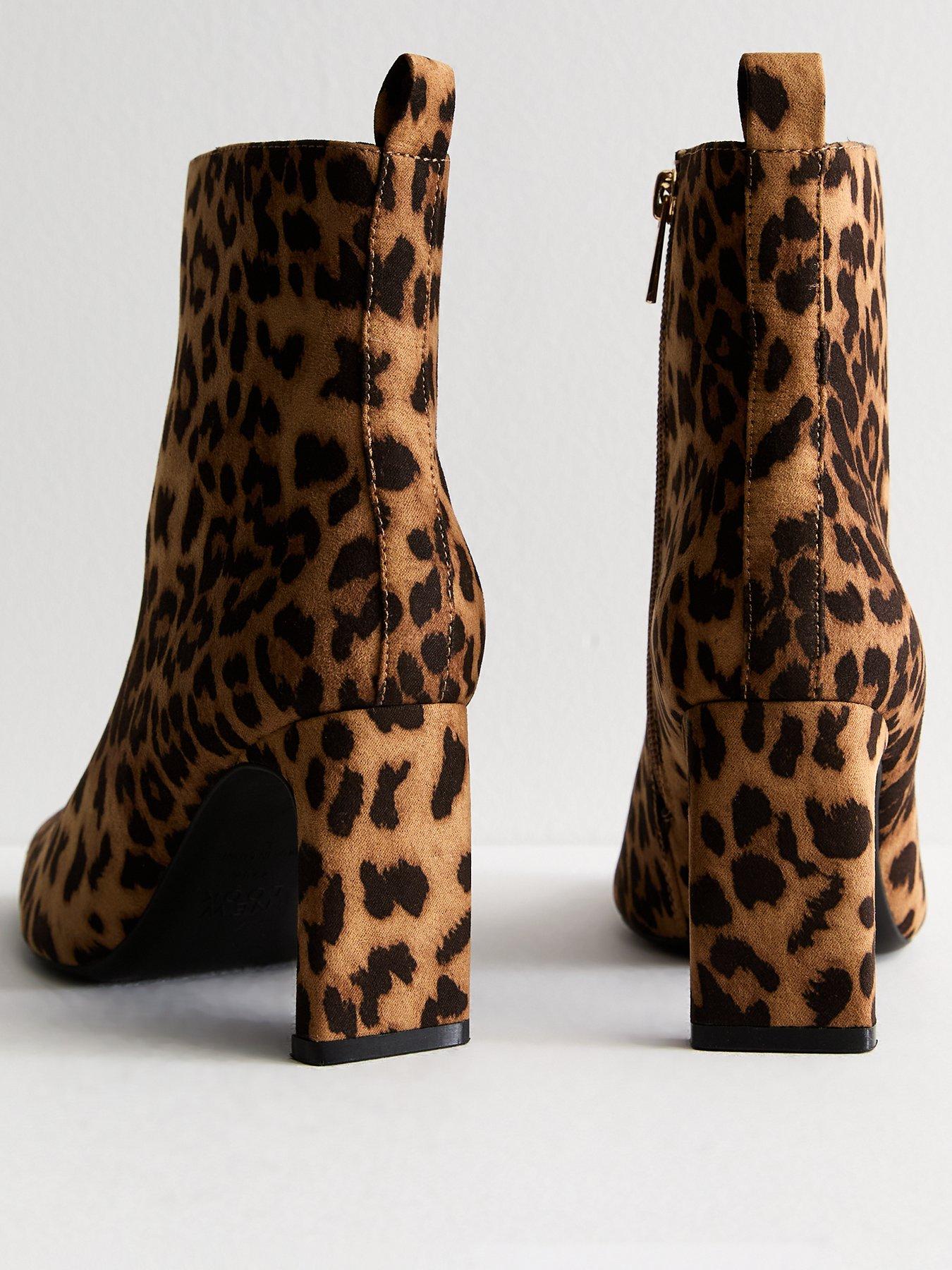 New look leopard ankle boots hotsell