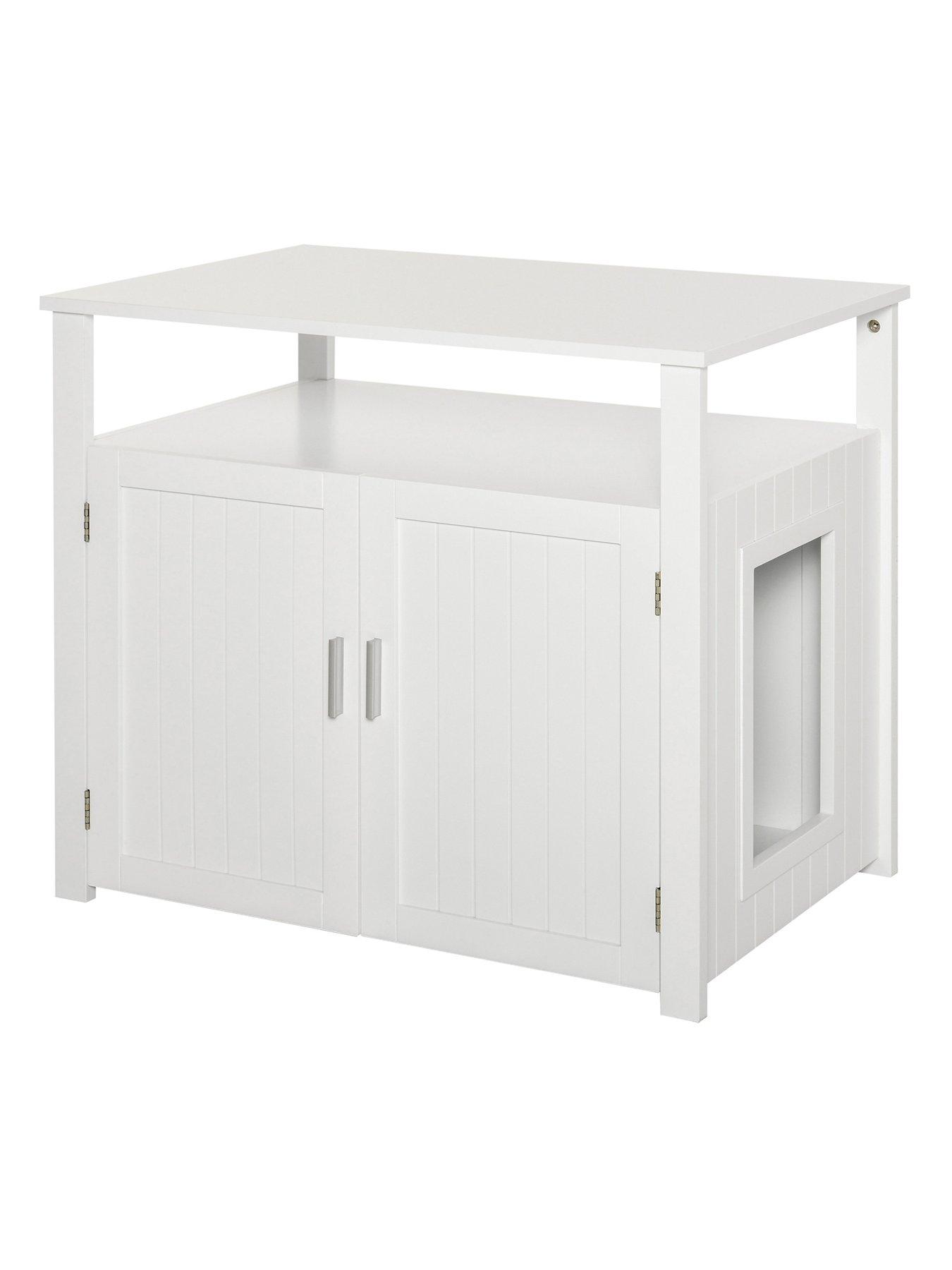 pawhut-wood-cat-litter-box-enclosure-furniture-w-adjustable-interior-wall-white