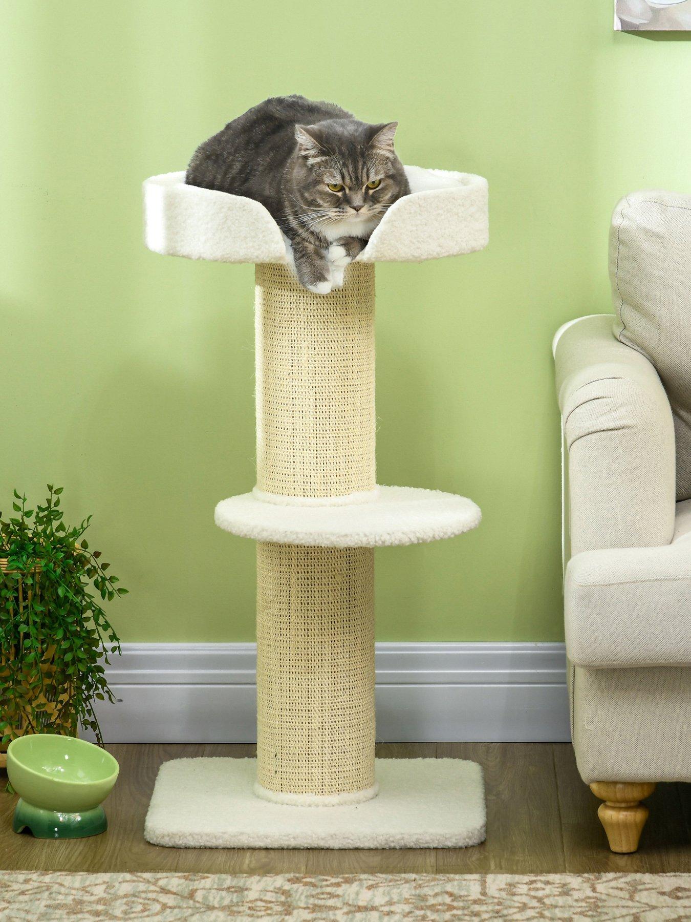 pawhut-91cm-cat-tree-with-sisal-scratching-post--white