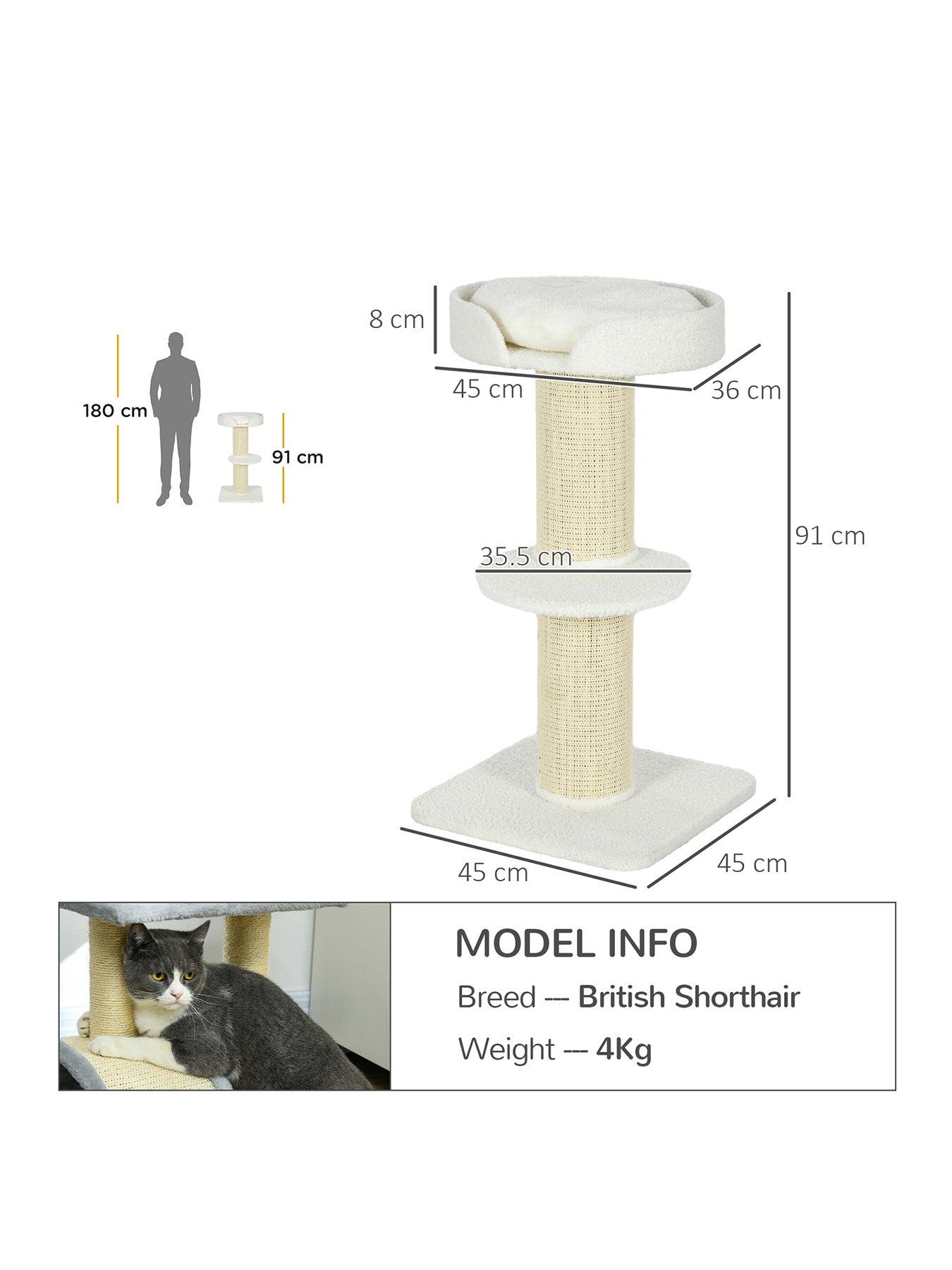 pawhut-91cm-cat-tree-with-sisal-scratching-post--whitestillFront