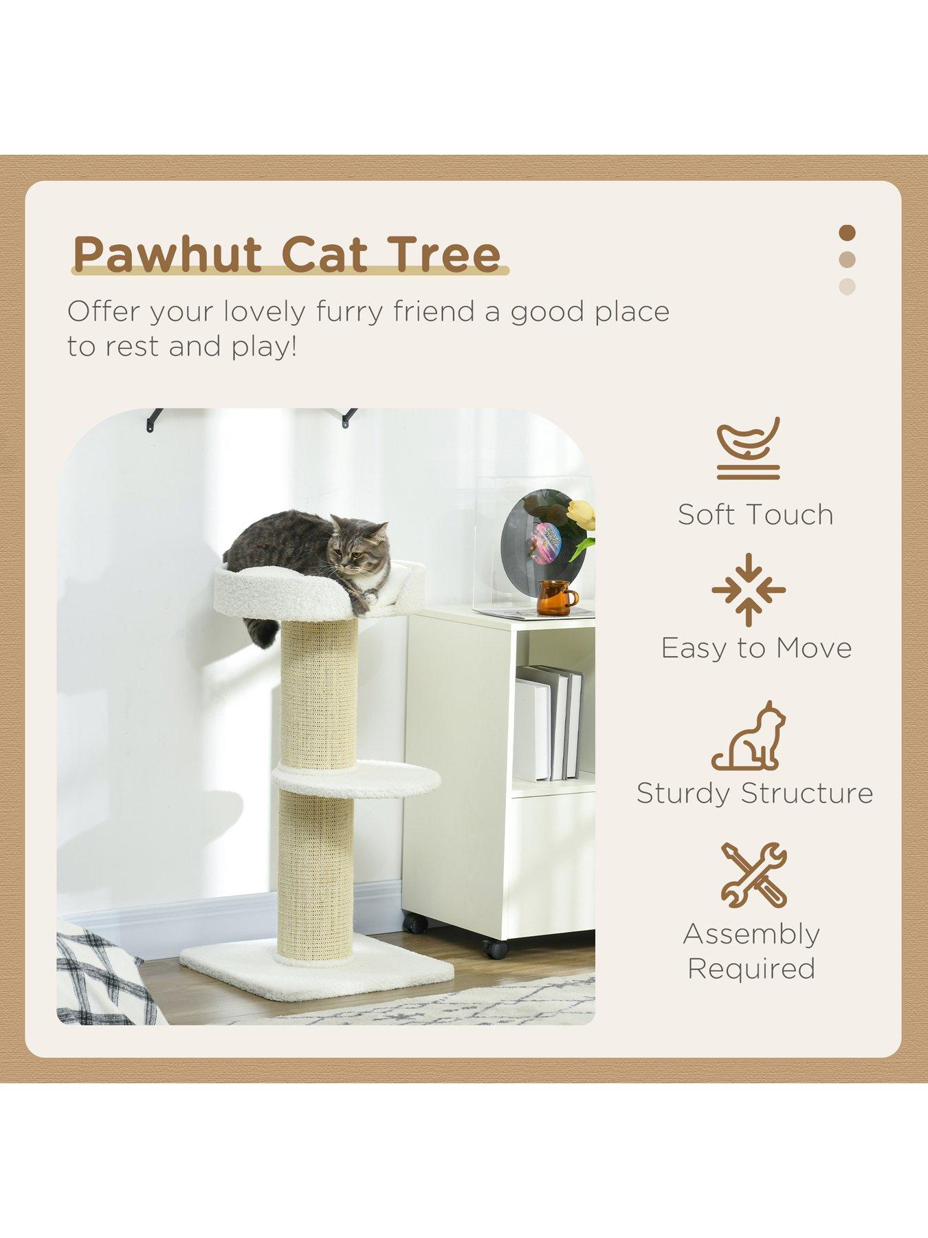 pawhut-91cm-cat-tree-with-sisal-scratching-post--whiteoutfit