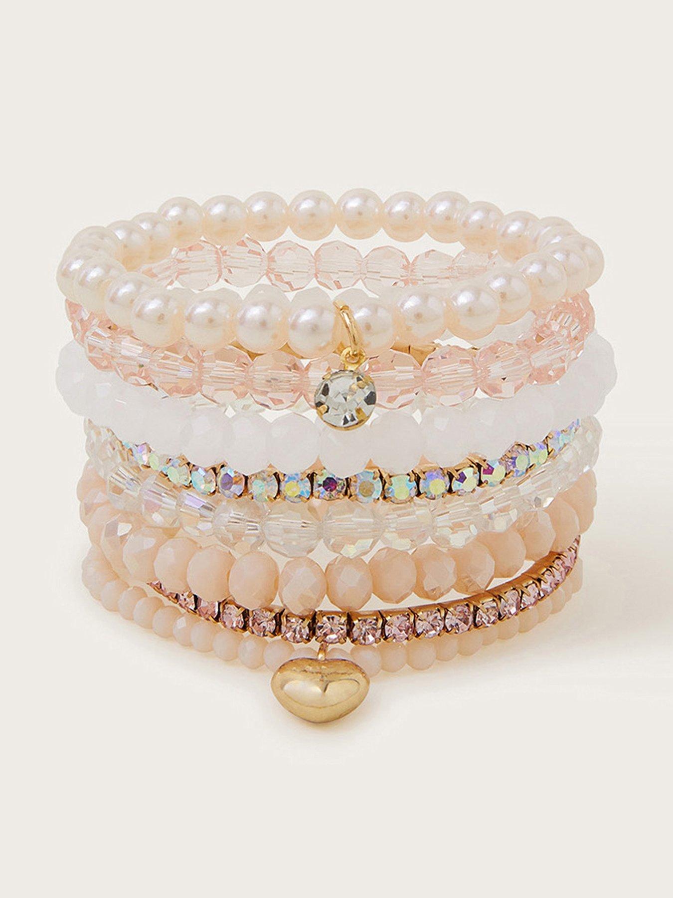 monsoon-girls-8-pack-stone-beaded-bracelets-pink