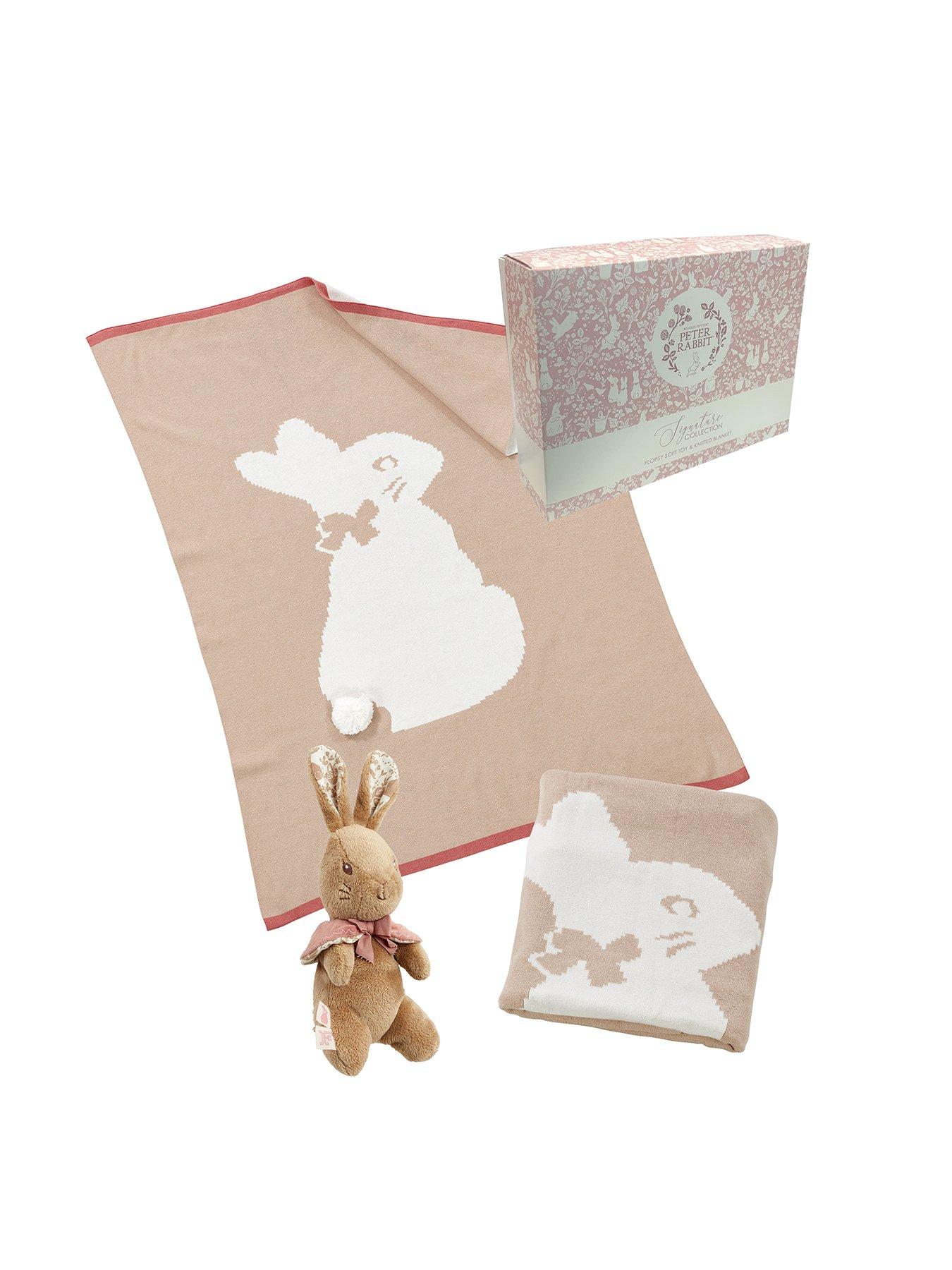 Image of Peter Rabbit Flopsy Soft Toy and Knitted Blanket