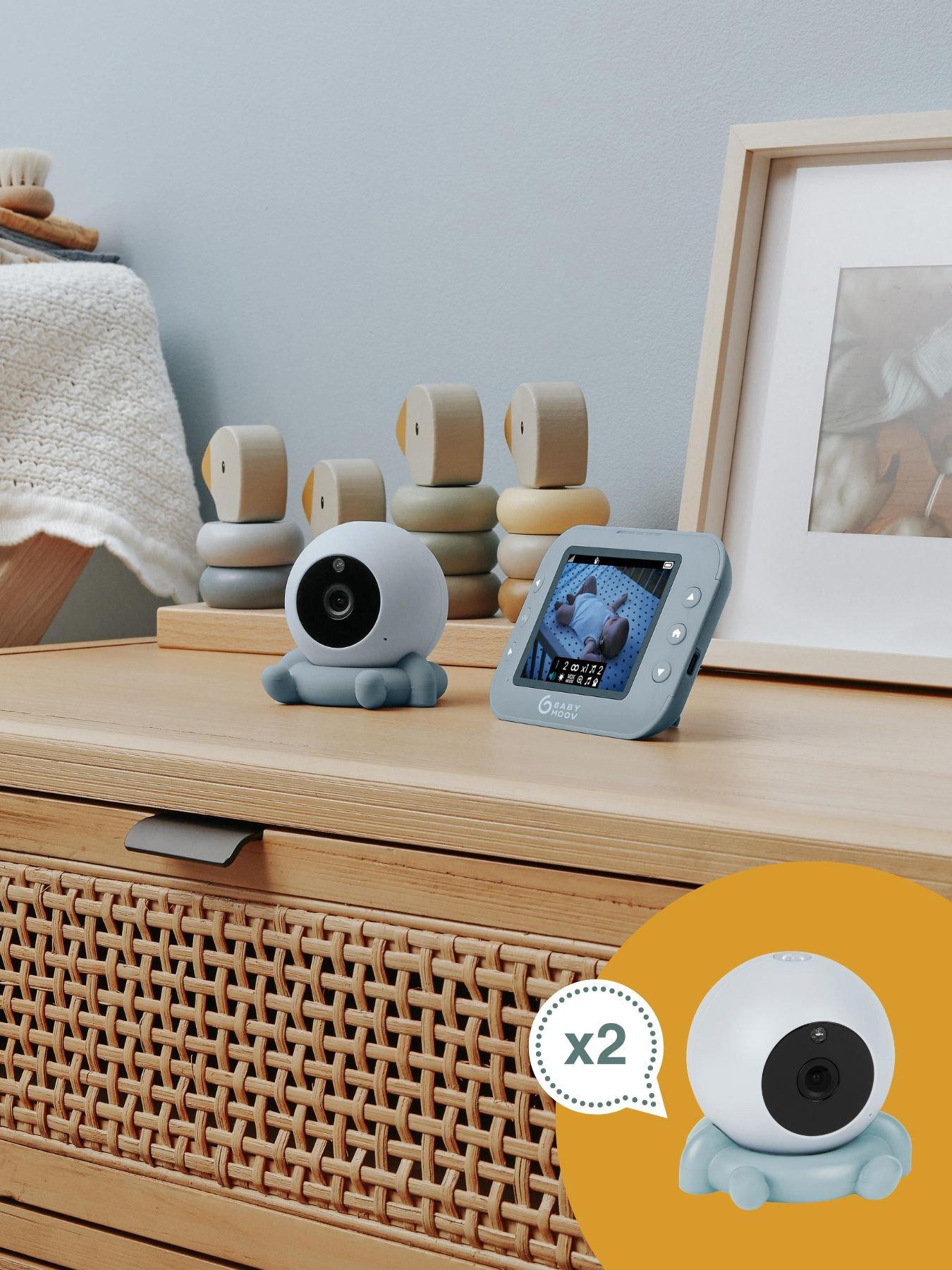 Babymoov Yoo Roll Twin Set Bundle Wire-Free 3.5" Video Baby Monitor- 2 cameras