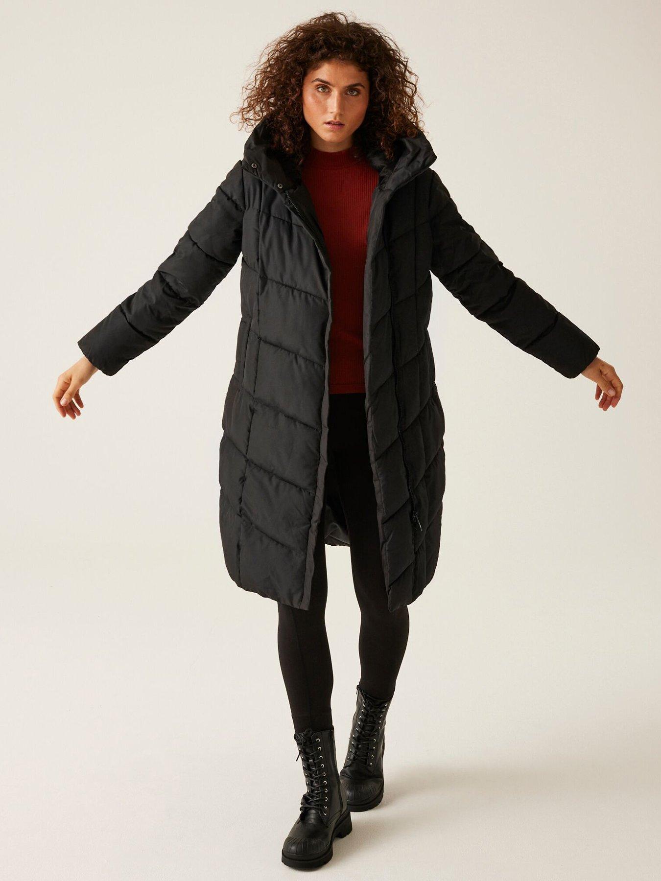 undefined Womens Nurie Baffled/Quilted Jacket-Black