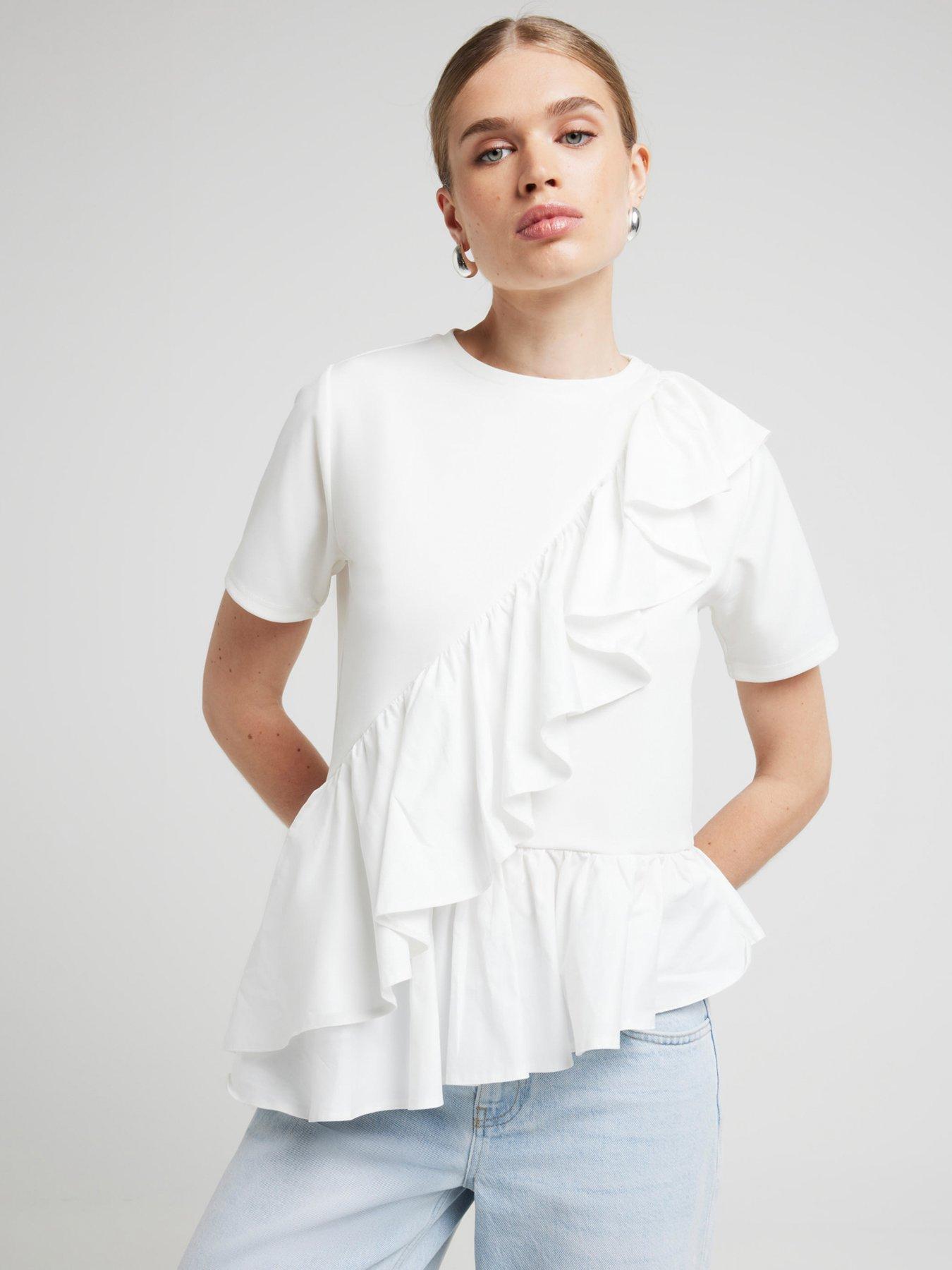 river-island-hybrid-frill-detail-t-shirt-white