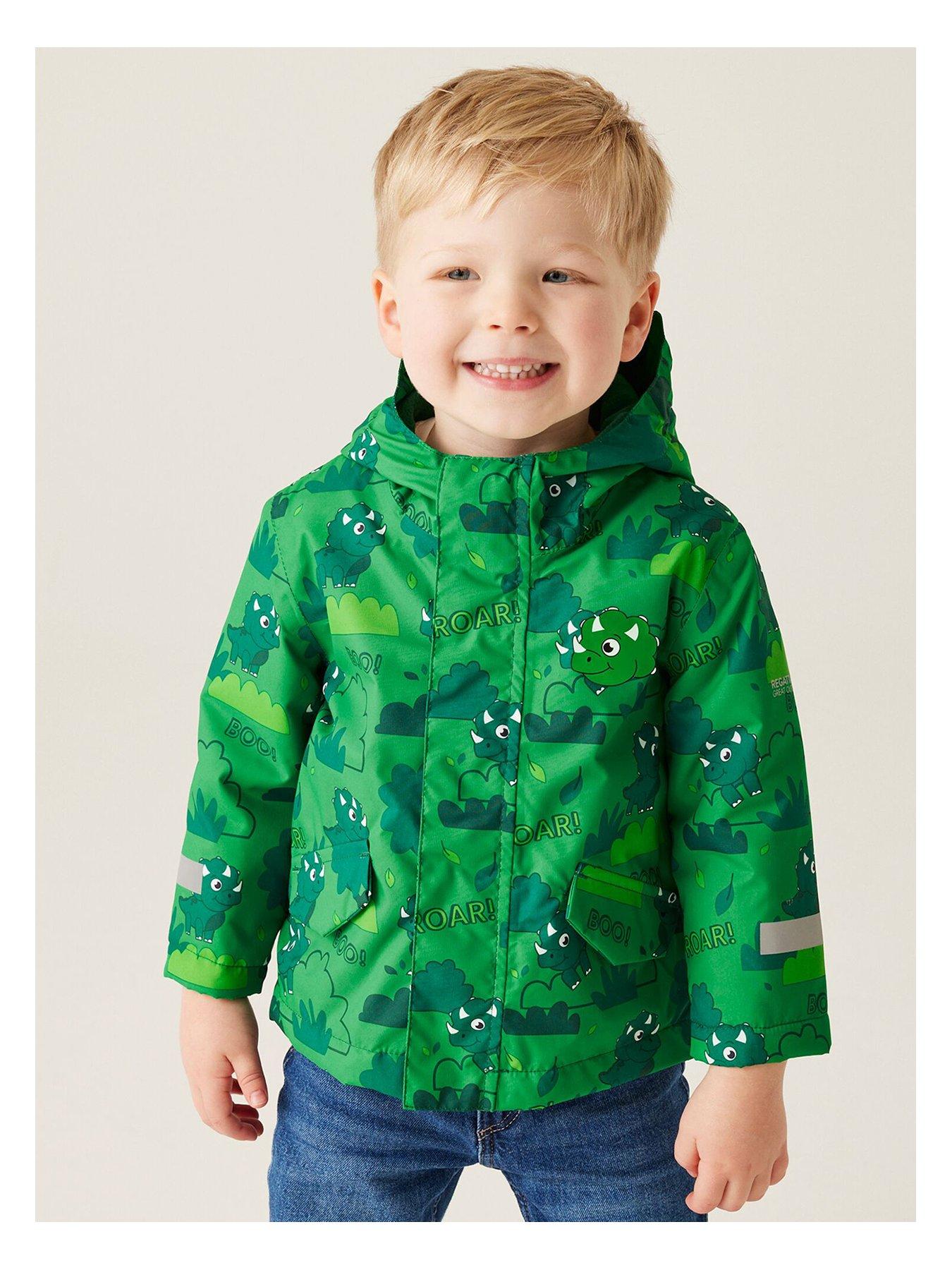 regatta-kids-animal-rainy-day-jacket-waterproof-insulated-jacket-stompy-the-dinosaur-green