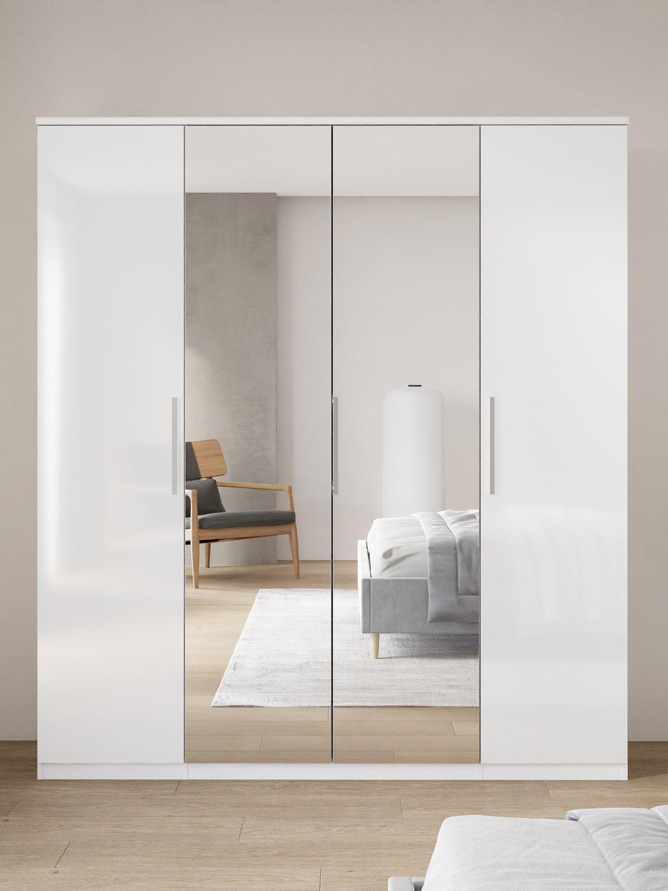 undefined Prague Gloss 4 Door, 3 Drawer Wardrobe - FSC® Certified
