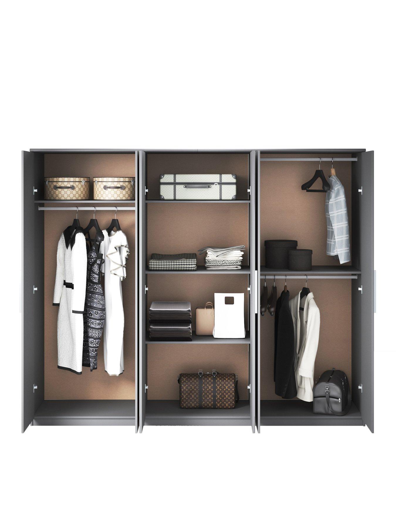 Image 4 of 7 of The Very Collection Prague Gloss 6 Door Mirrored&nbsp;Wardrobe - FSC&reg; Certified
