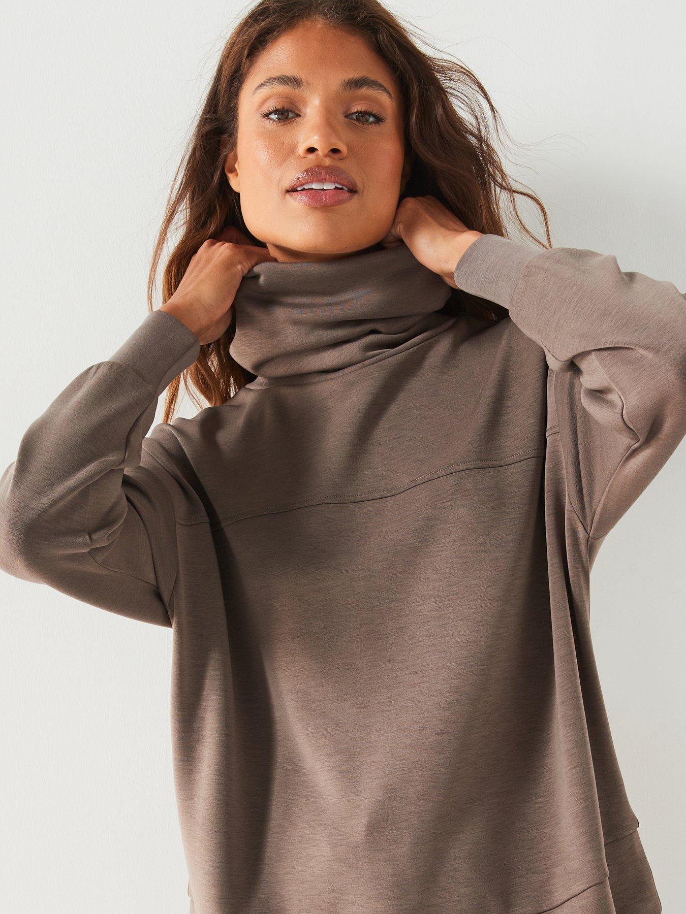 v-by-very-slouch-modal-high-neck-top-brownoutfit