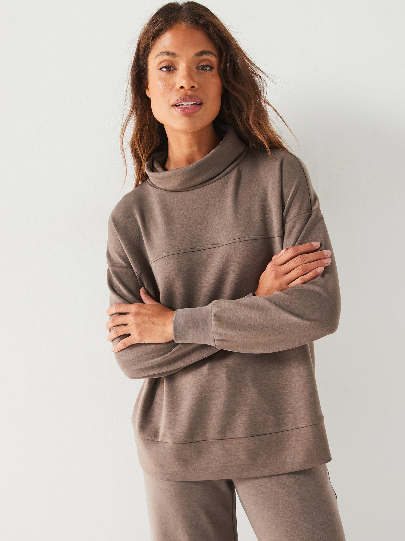 v-by-very-slouch-modal-high-neck-top-browndetail