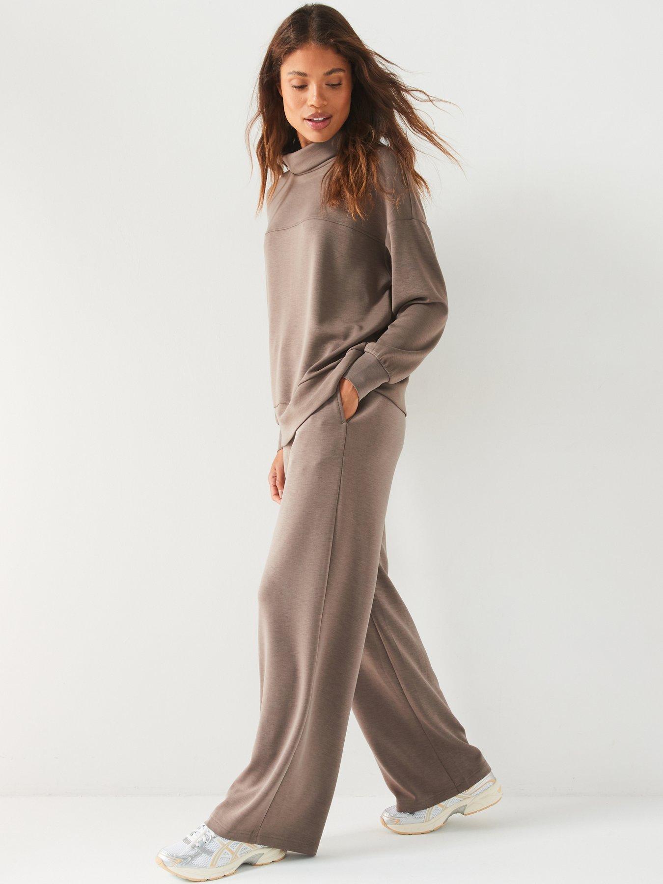 v-by-very-matching-modal-wide-leg-jogger-brownoutfit