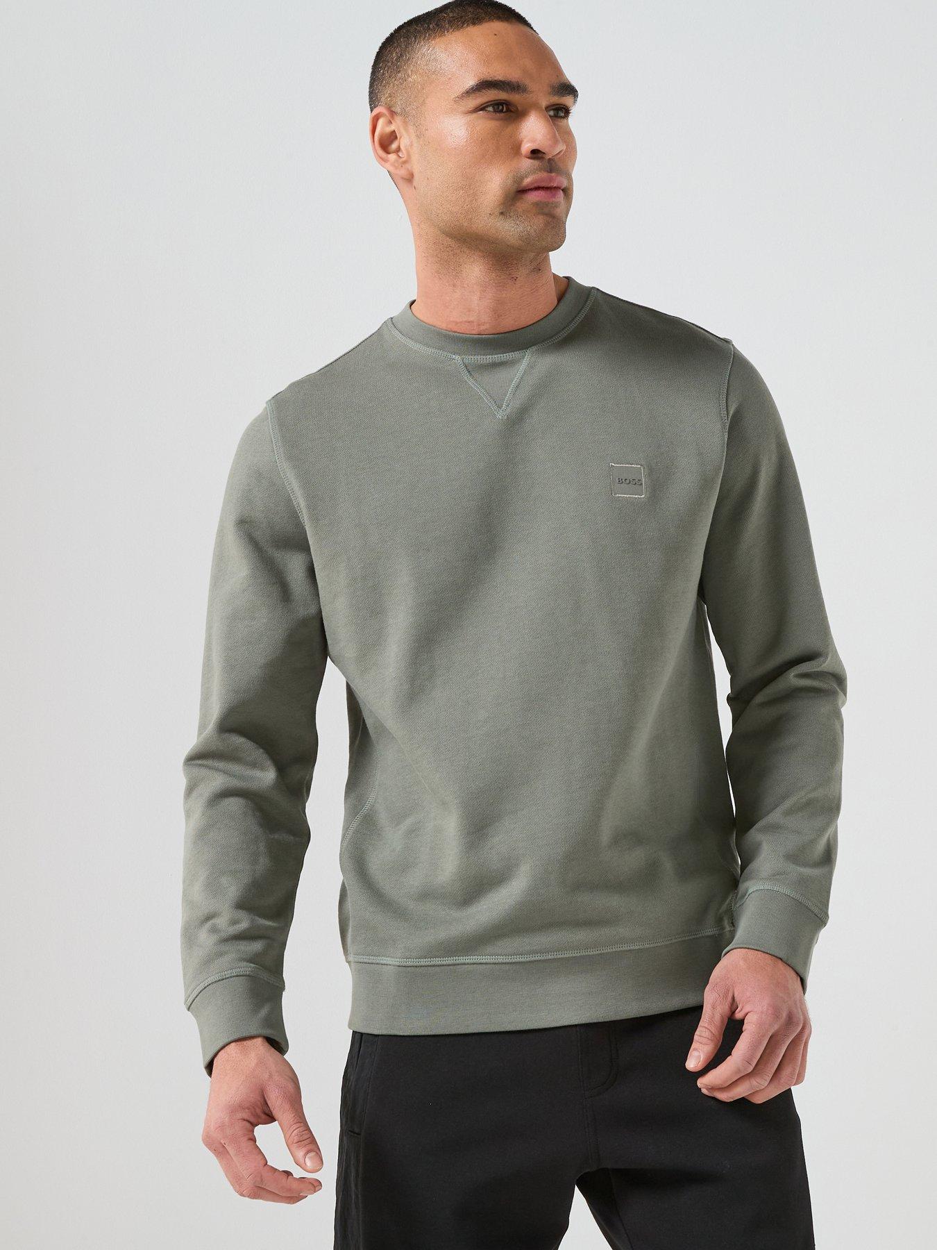 BOSS Tonal Logo Crew Sweatshirt - Grey