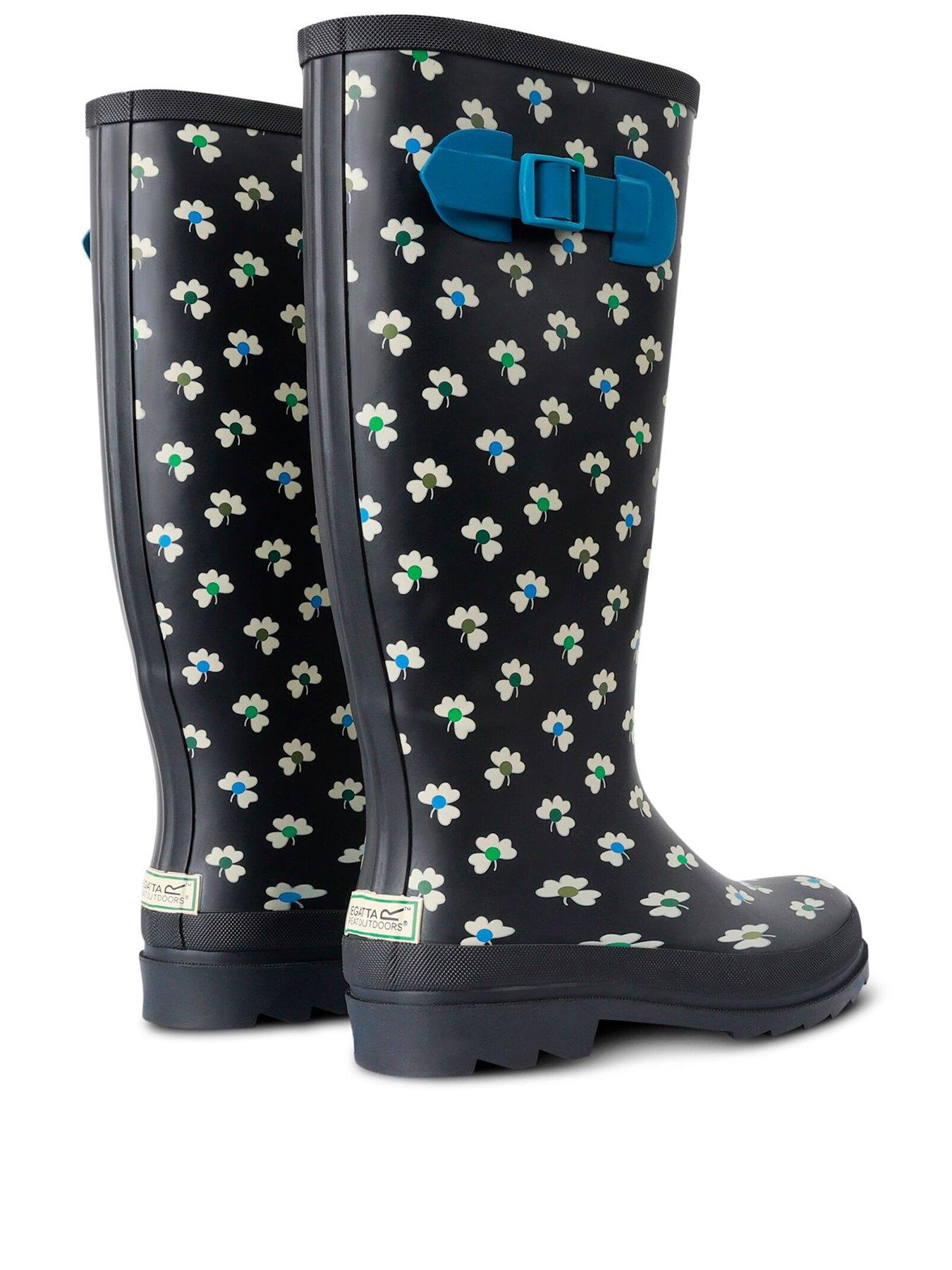 regatta-womens-orla-kiely-welly-hi-ii-clover-print-blackstillFront