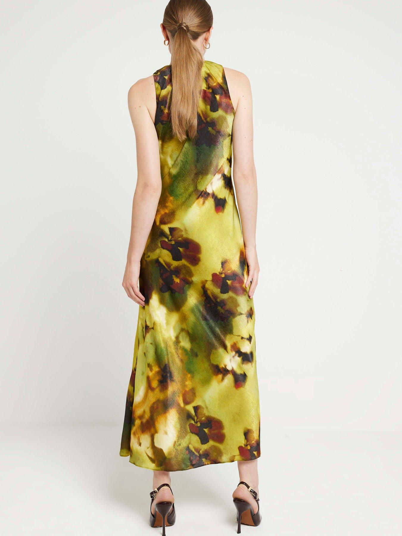 river-island-ruched-detail-midi-dress-greenstillFront