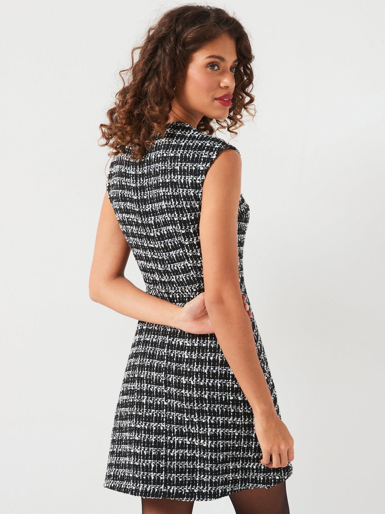 v-by-very-boucle-cap-sleeve-mini-dress-printstillFront