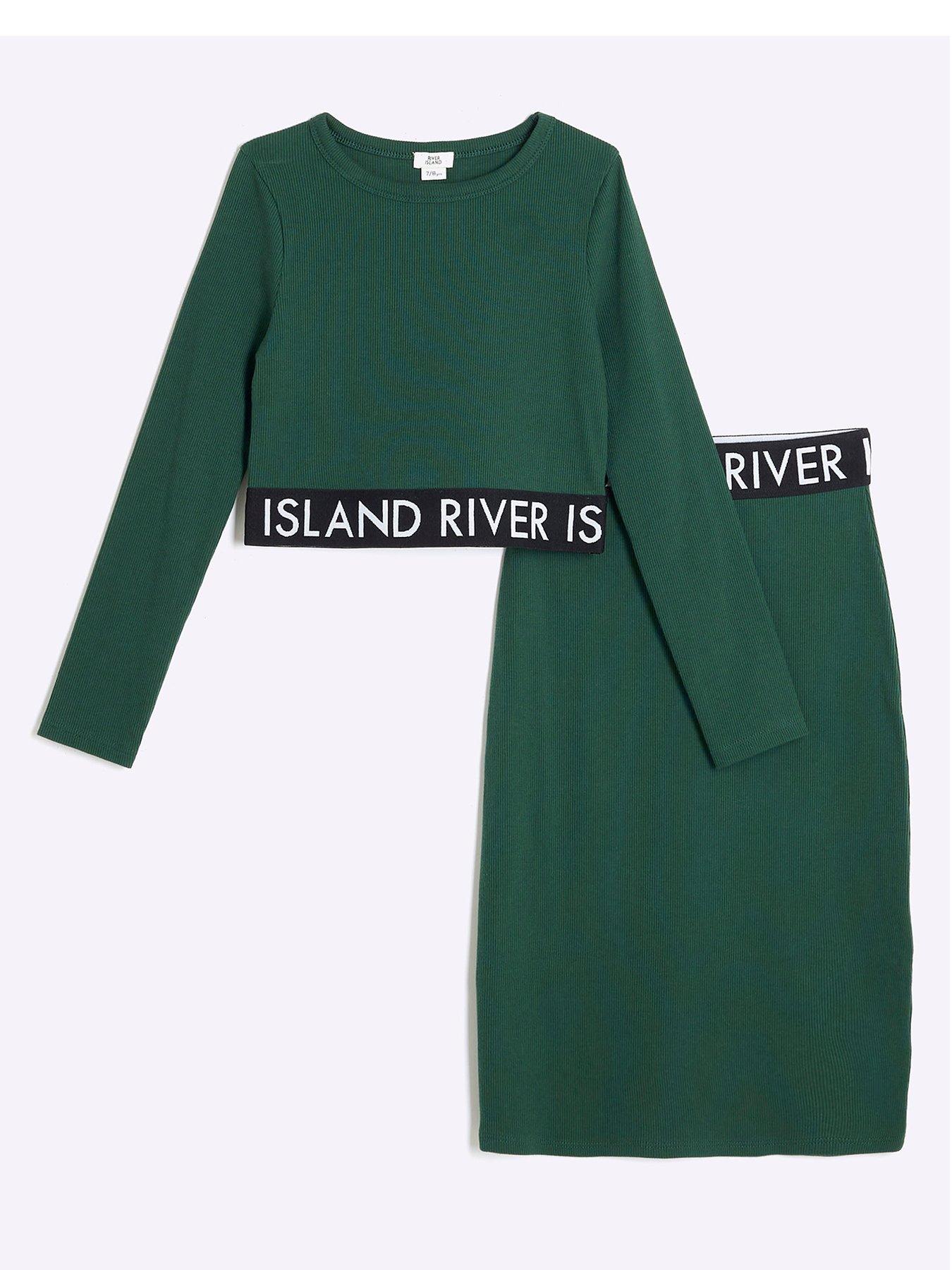 river-island-older-girl-ri-ribbed-top-and-skirt-set-khaki