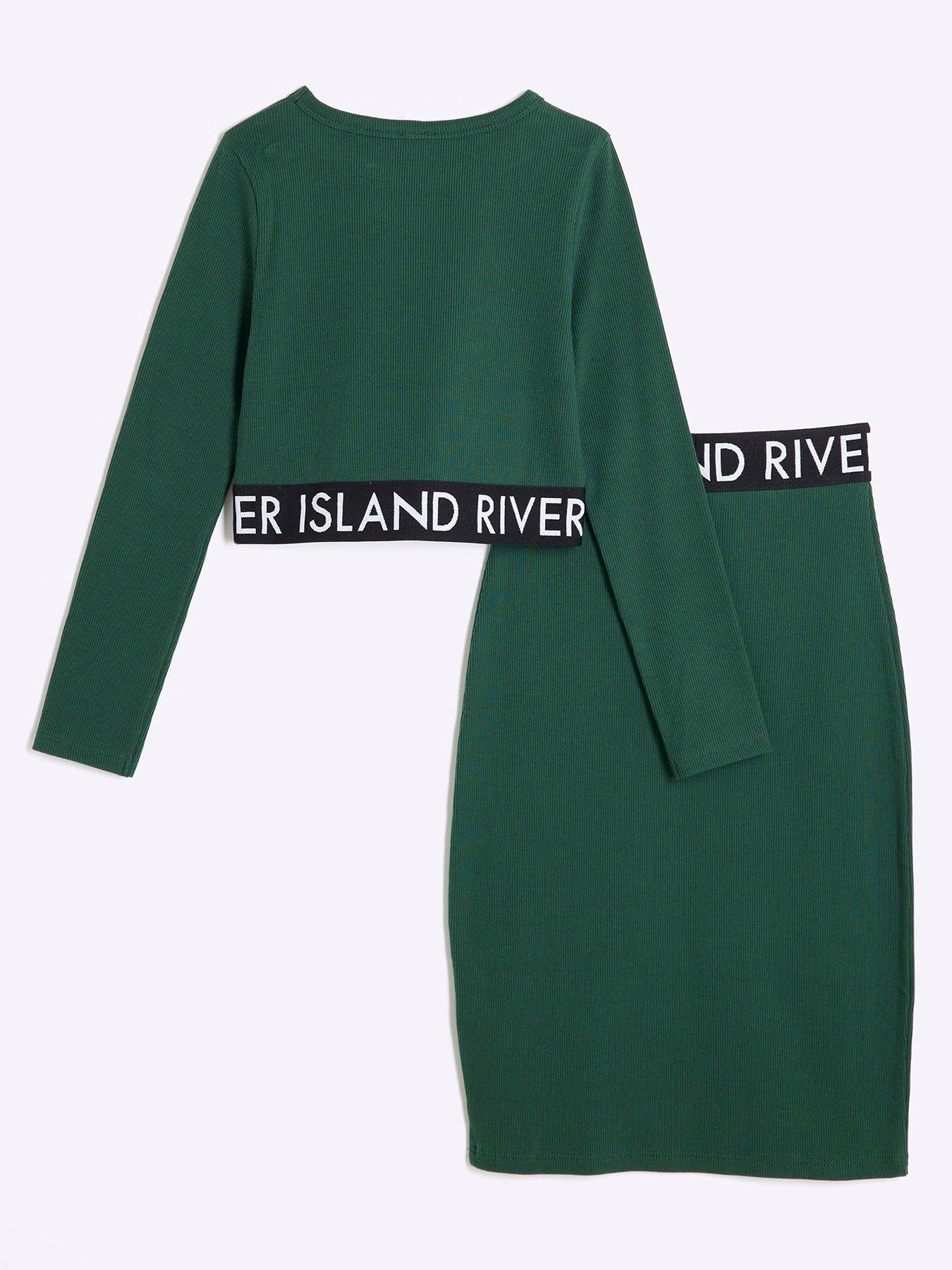 river-island-older-girl-ri-ribbed-top-and-skirt-set-khakiback