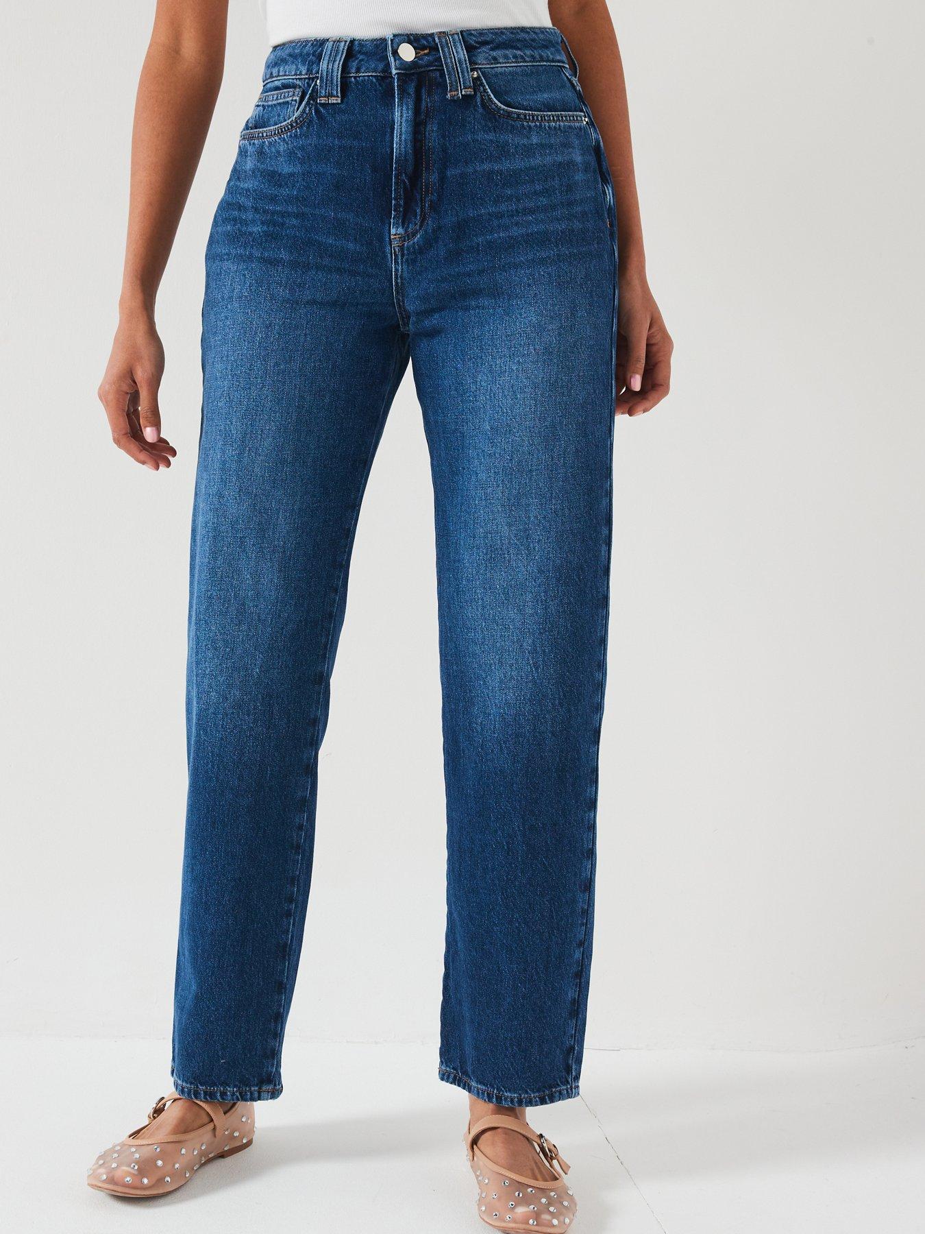 Image of V by Very Midi Rise Relaxed Jeans - Dark Wash