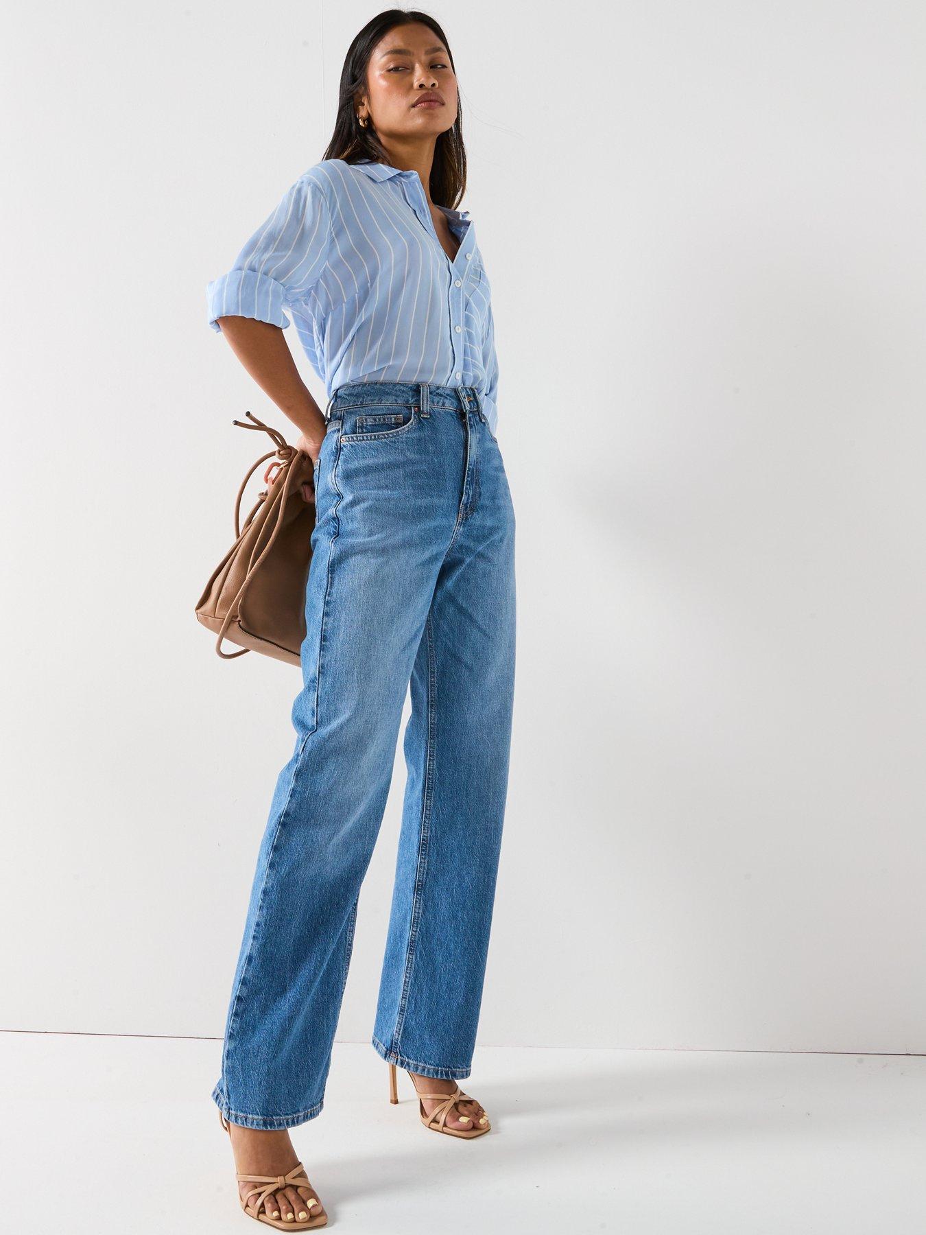The Very Collection Wide Leg Jeans With Stretch - Midi Wash | Very Ireland