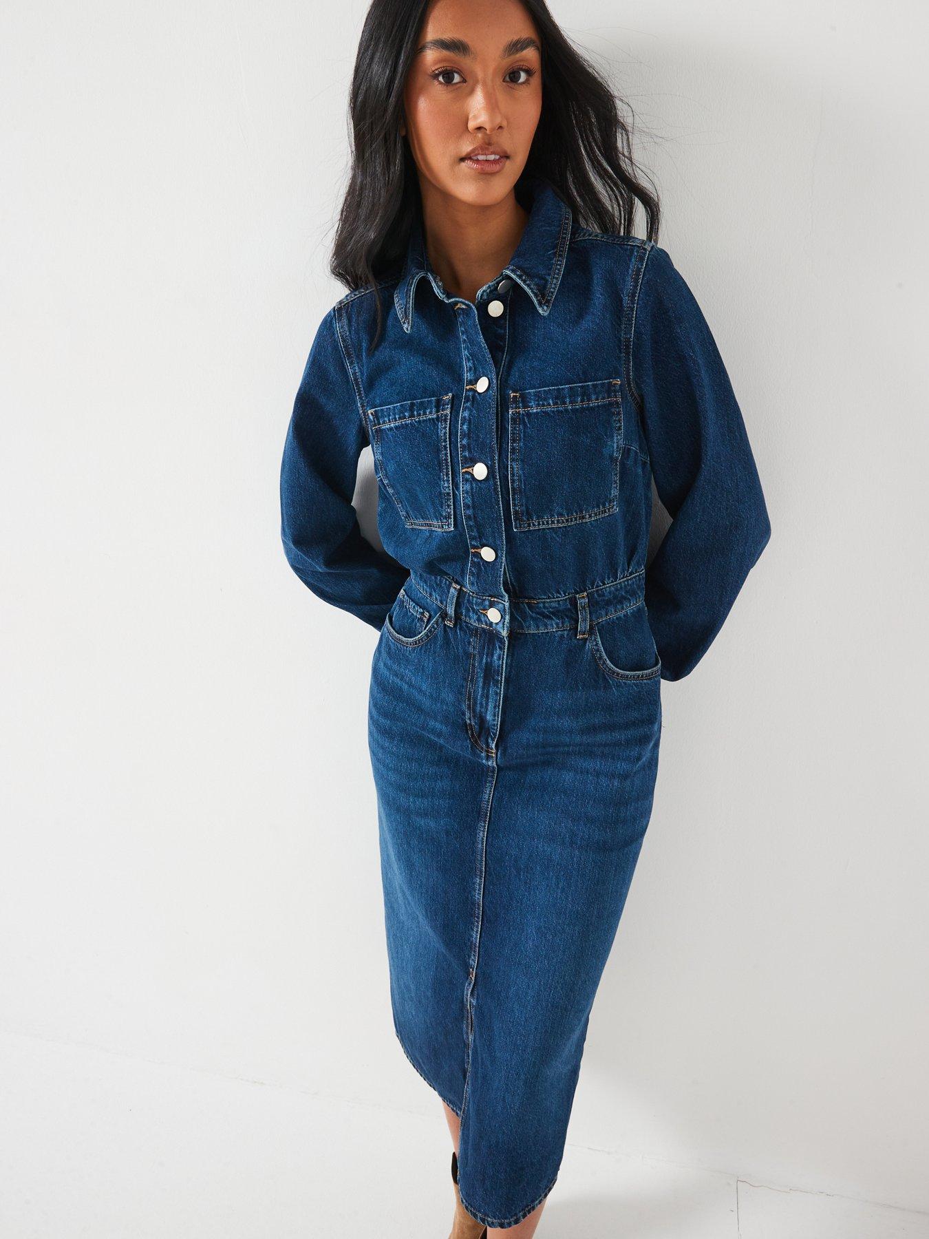 v-by-very-denim-midaxi-shirt-dress-dark-wash-dark-washdetail