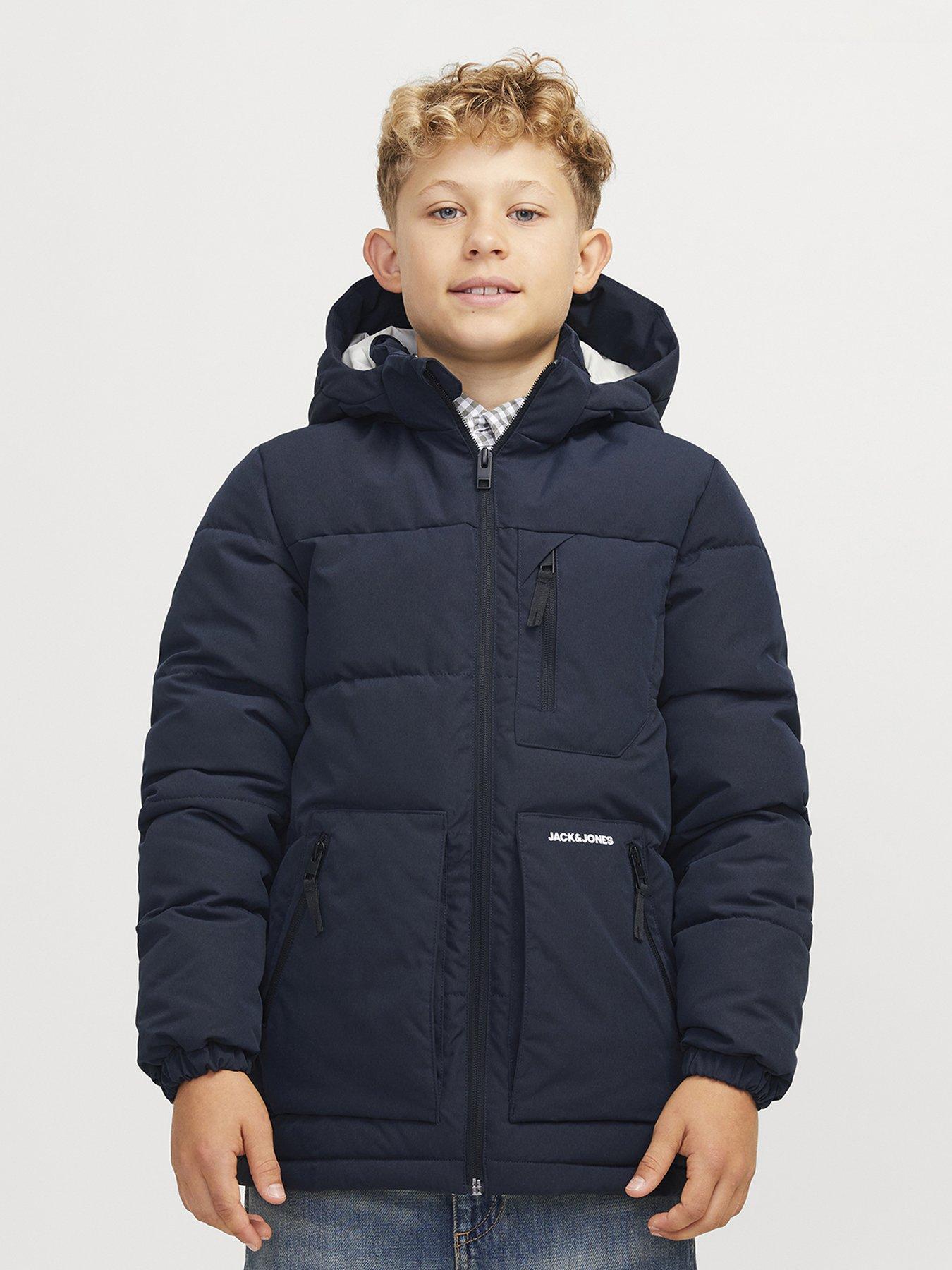 Boys navy padded jacket best sale