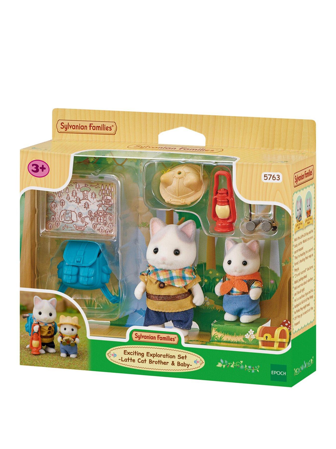 Sylvanian Families Exciting Exploration Set - Latte Cat Brother  &  Baby Figures