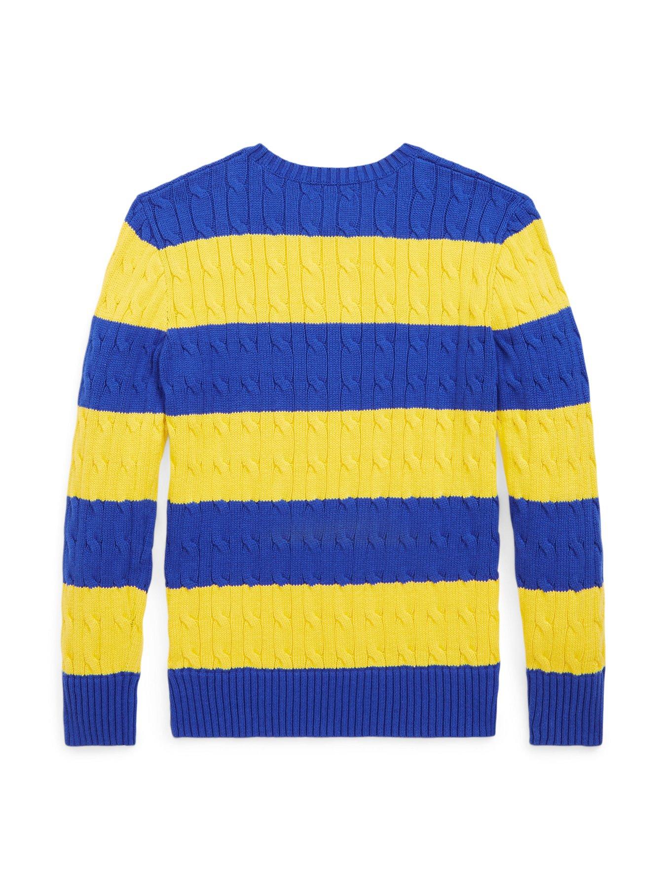 Image 5 of 5 of Polo Ralph Lauren Boys Stripe Knit Jumper - Blue