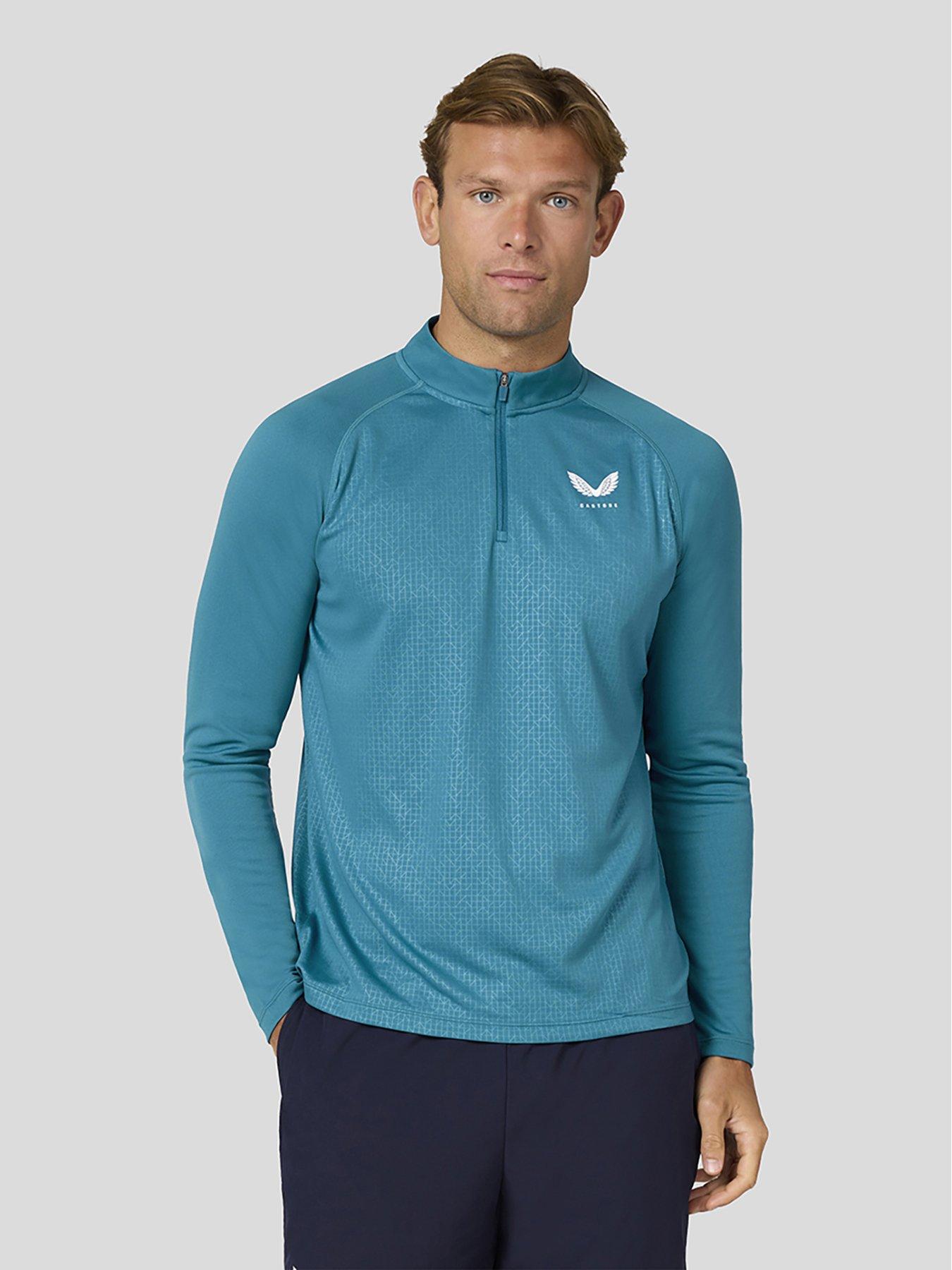 castore-mens-training-adapt-light-weight-14-zip-top-dark-greenfront