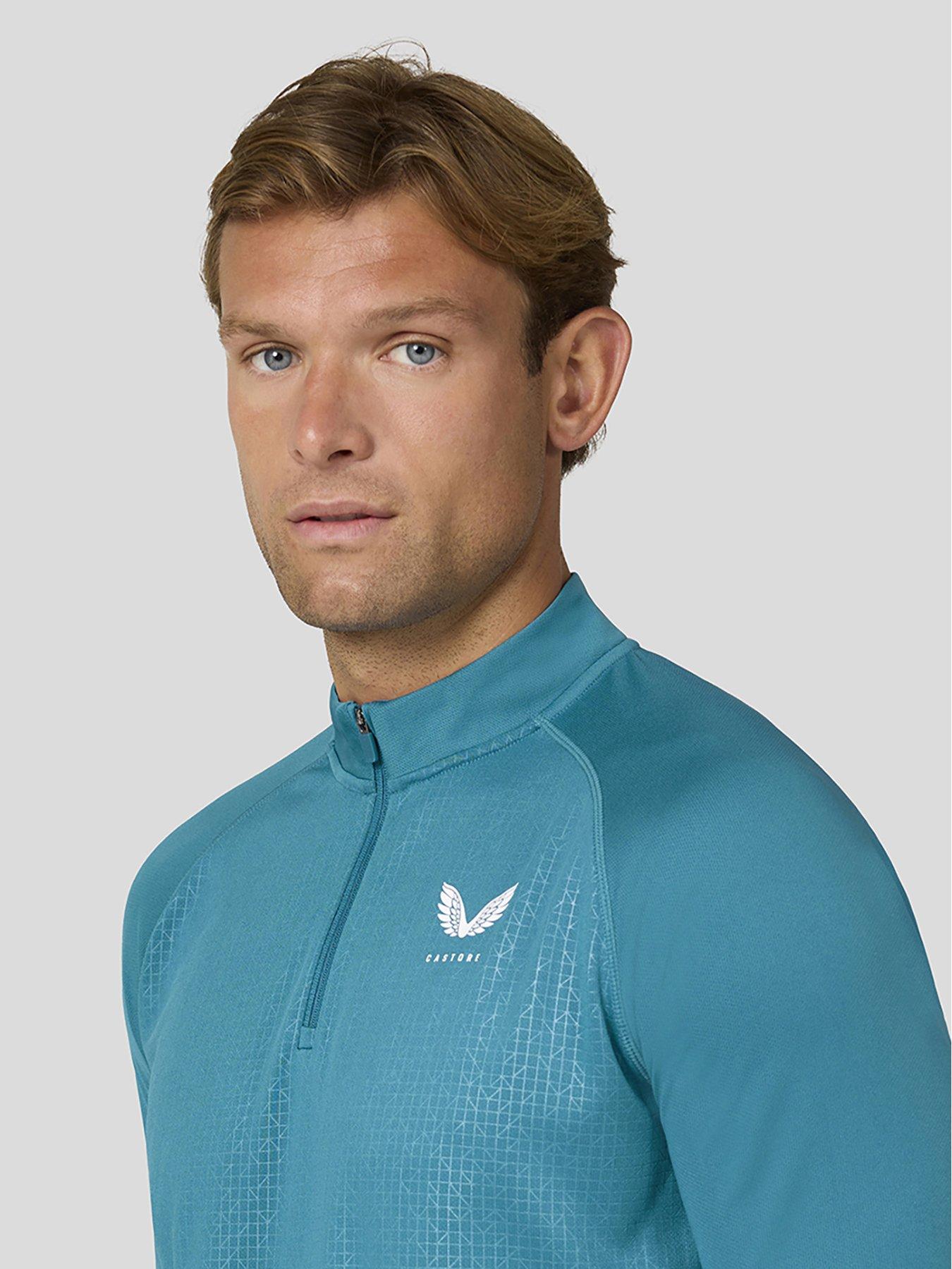 castore-mens-training-adapt-light-weight-14-zip-top-dark-greendetail