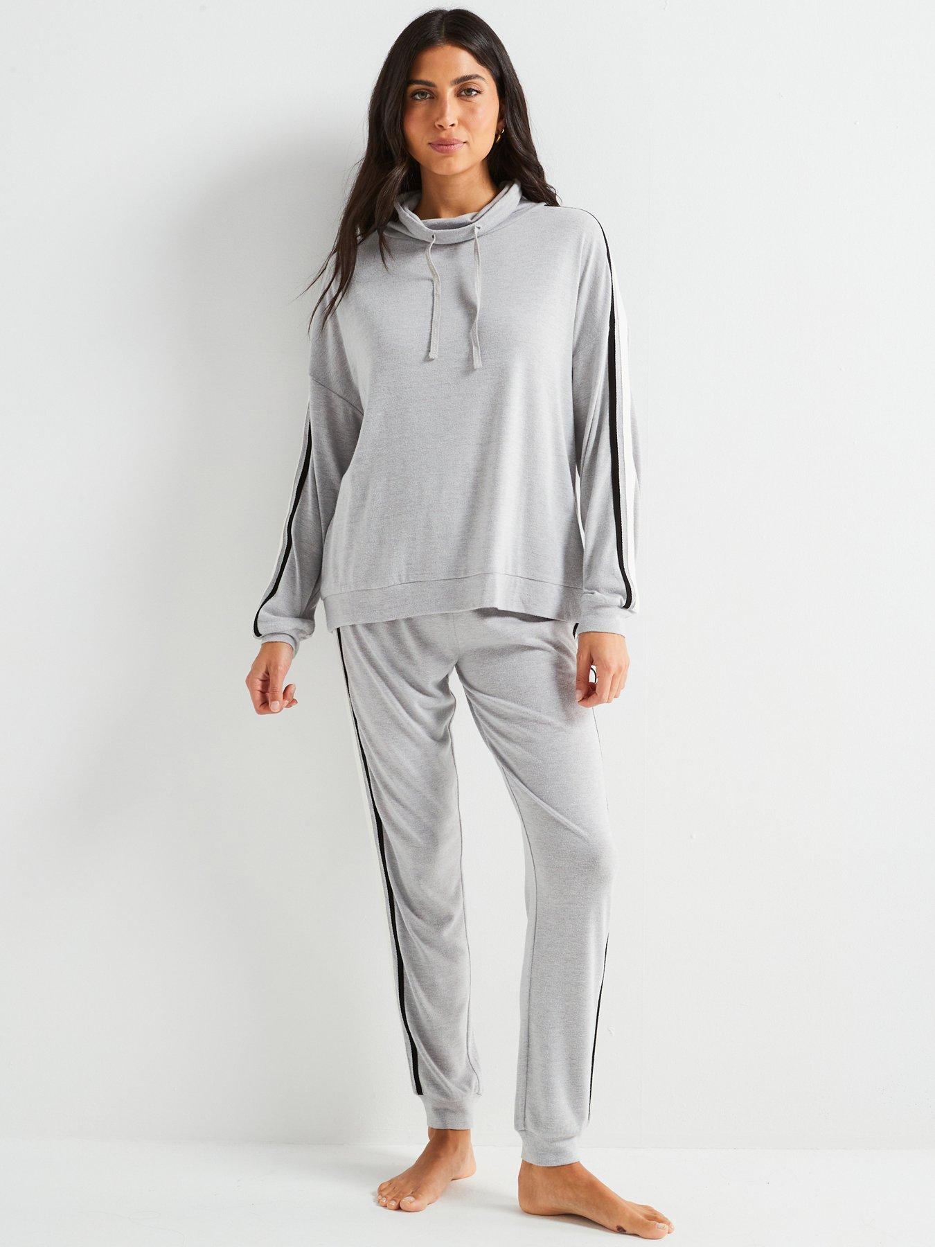 v-by-very-cowl-neck-contrast-loungewear-set-grey