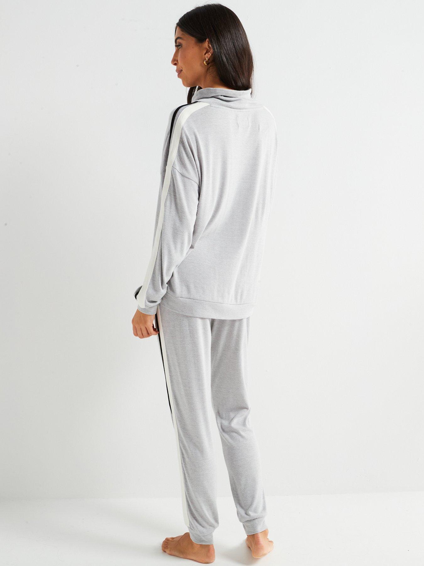 v-by-very-cowl-neck-contrast-loungewear-set-greystillFront