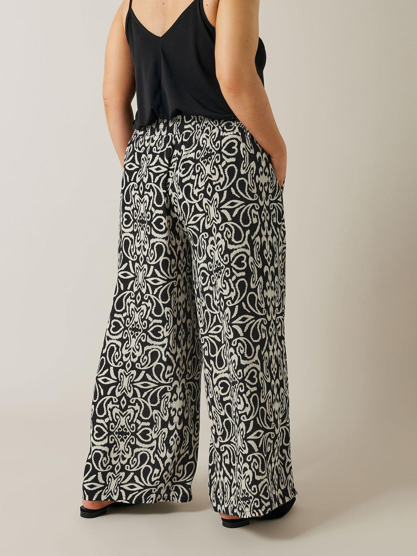 evans-printed-wide-leg-trouser-blackstillFront