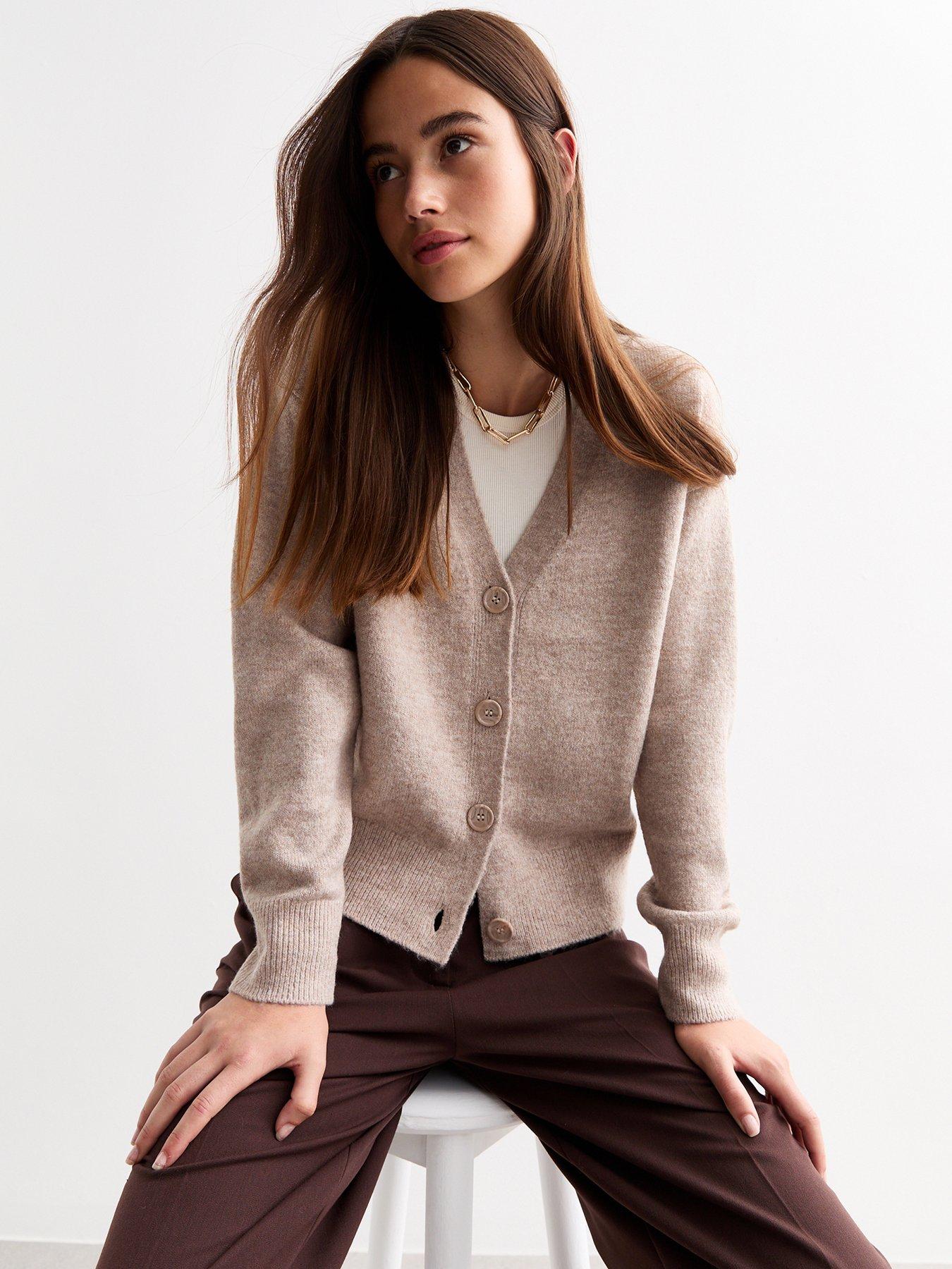 new-look-button-knit-cardigan-mink