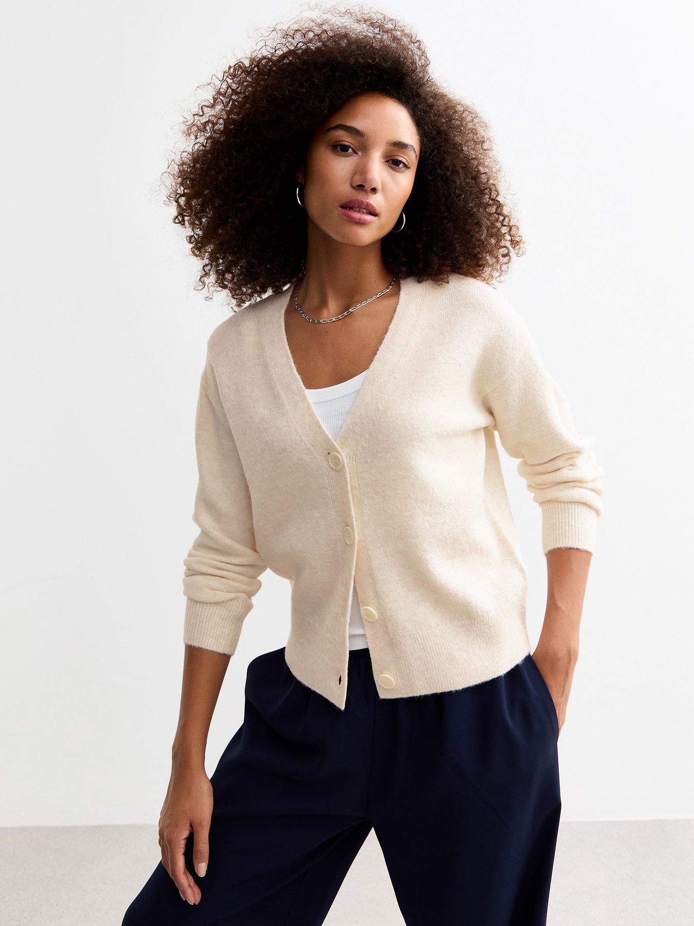 new-look-button-knit-cardigan-cream