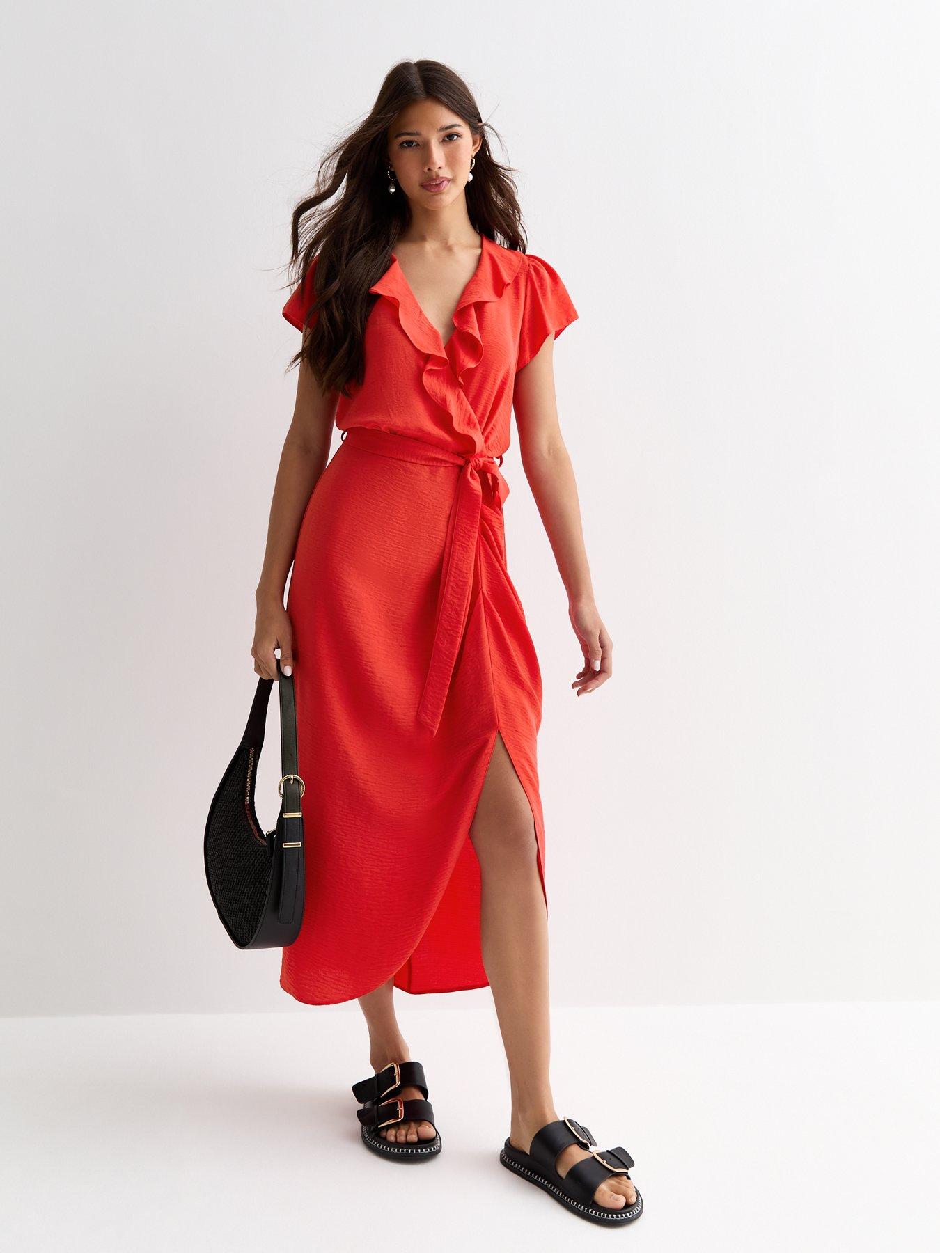 new-look-red-wrap-front-frill-trim-belted-midi-dressback