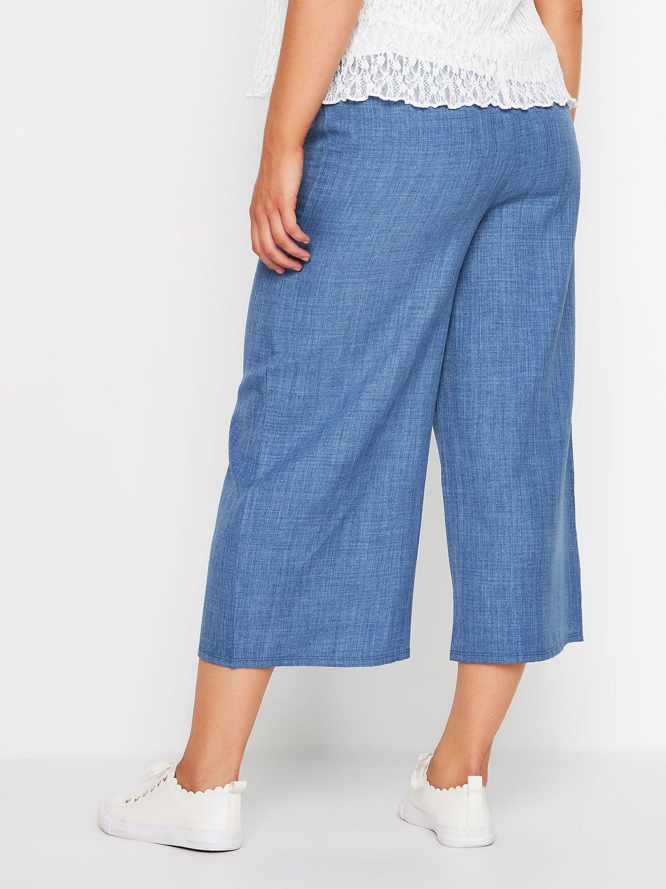 mco-linen-look-culottes-bluestillFront