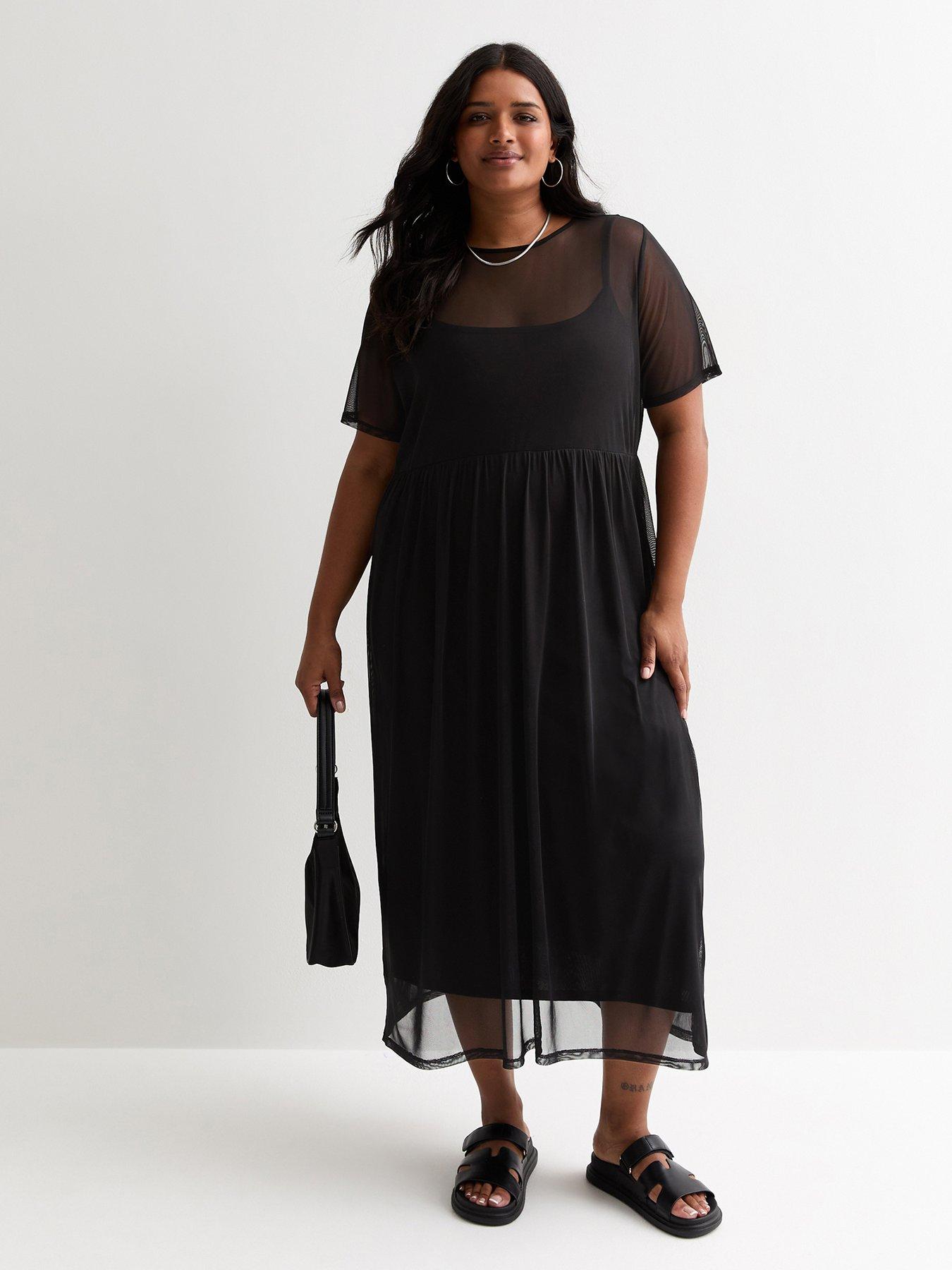 new-look-curves-mesh-layered-midi-dress-black