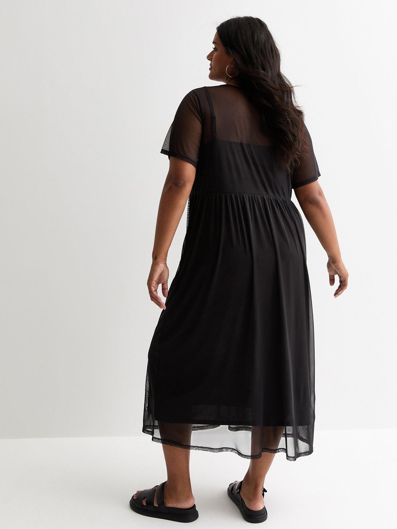 new-look-curves-mesh-layered-midi-dress-blackstillFront