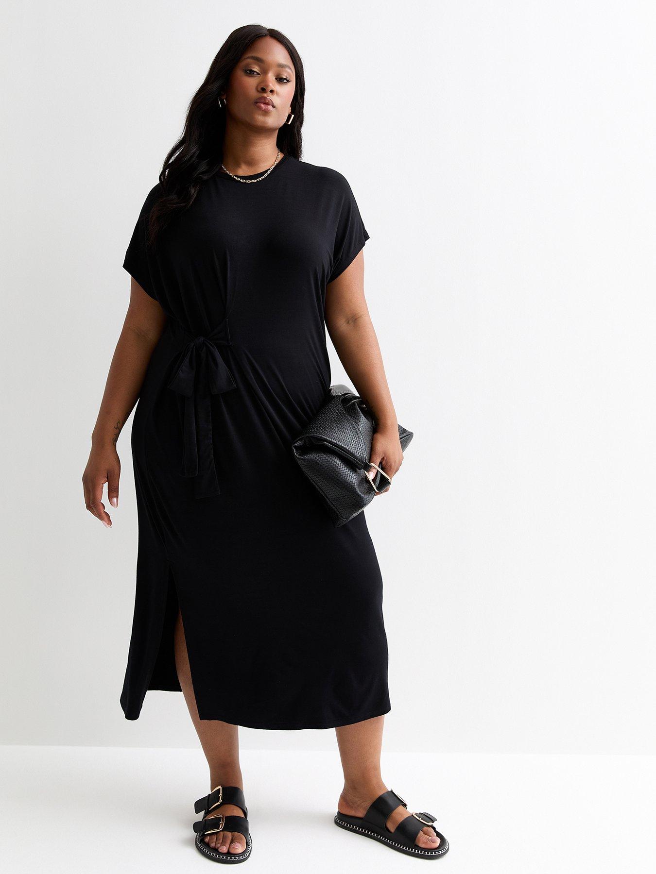 new-look-tie-waist-t-shirt-dress-blackfront