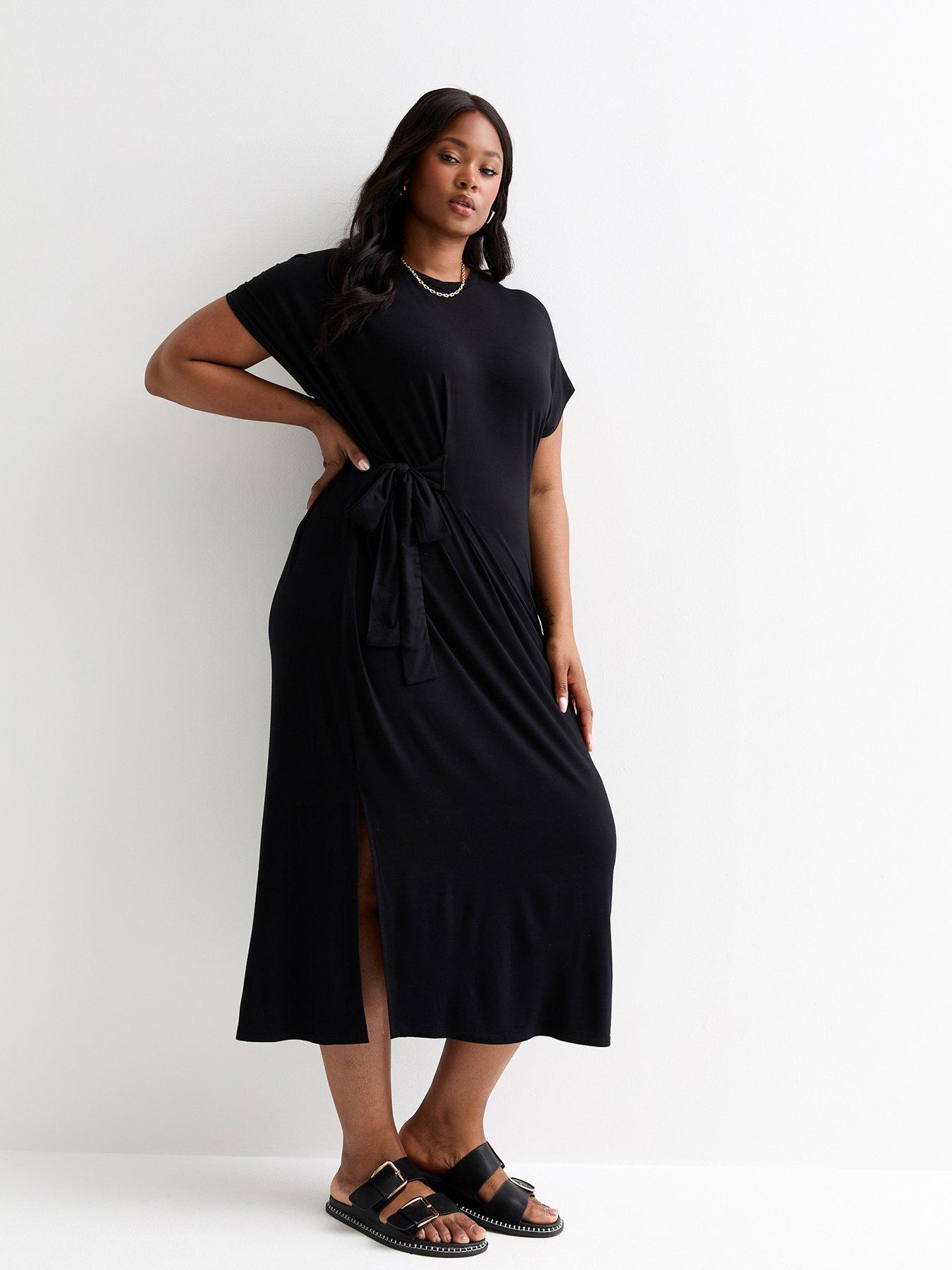 new-look-tie-waist-t-shirt-dress-blackback