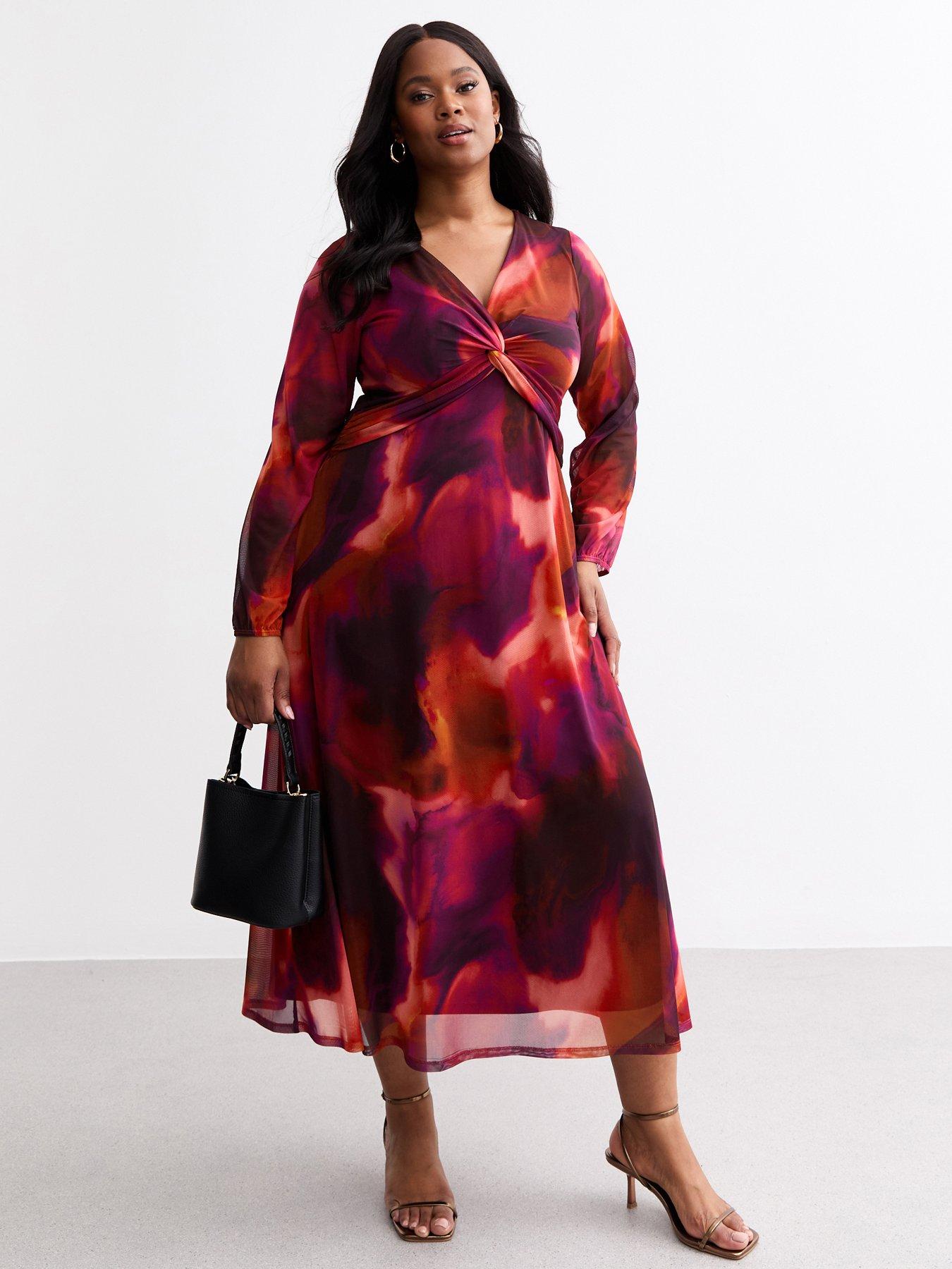 new-look-curvesnbspabstract-print-twist-front-mesh-midi-dress--nbspred