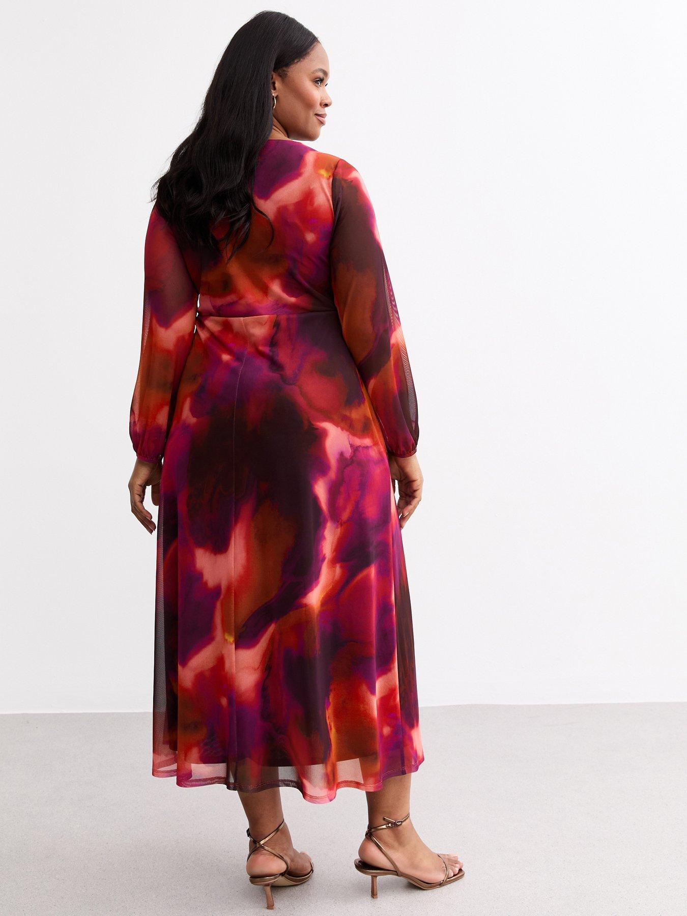 new-look-curvesnbspabstract-print-twist-front-mesh-midi-dress--nbspredstillFront