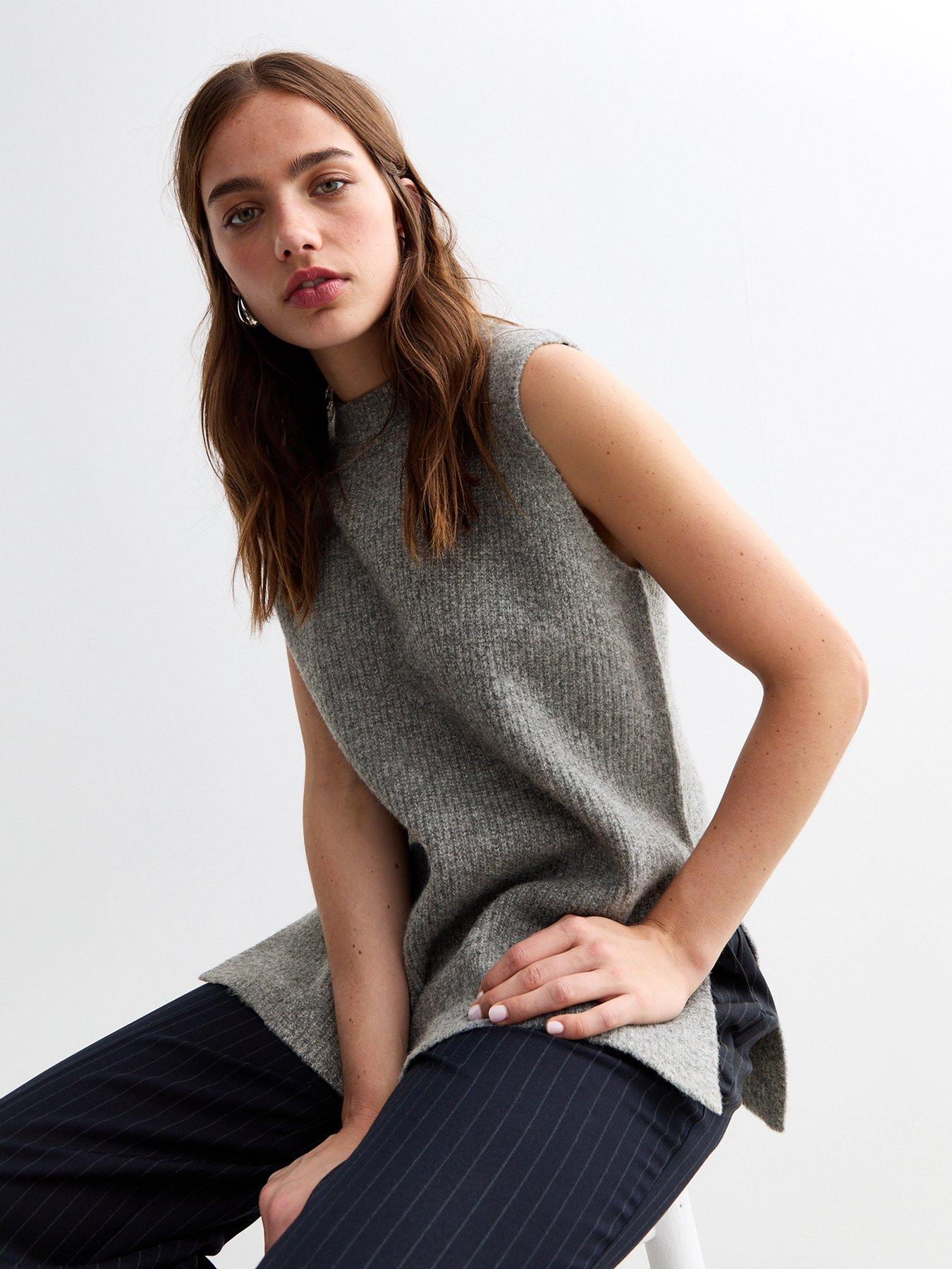 new-look-soft-knit-jumper-vest-grey