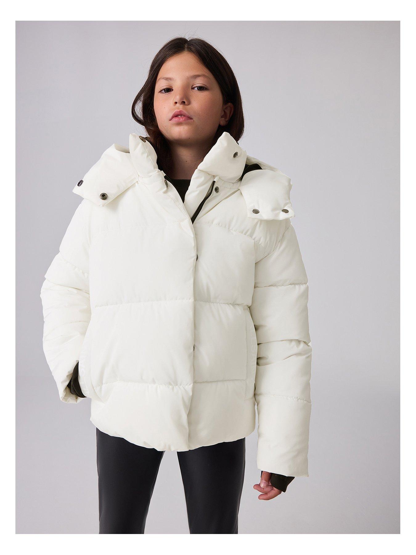 Ladies white padded coat hotsell