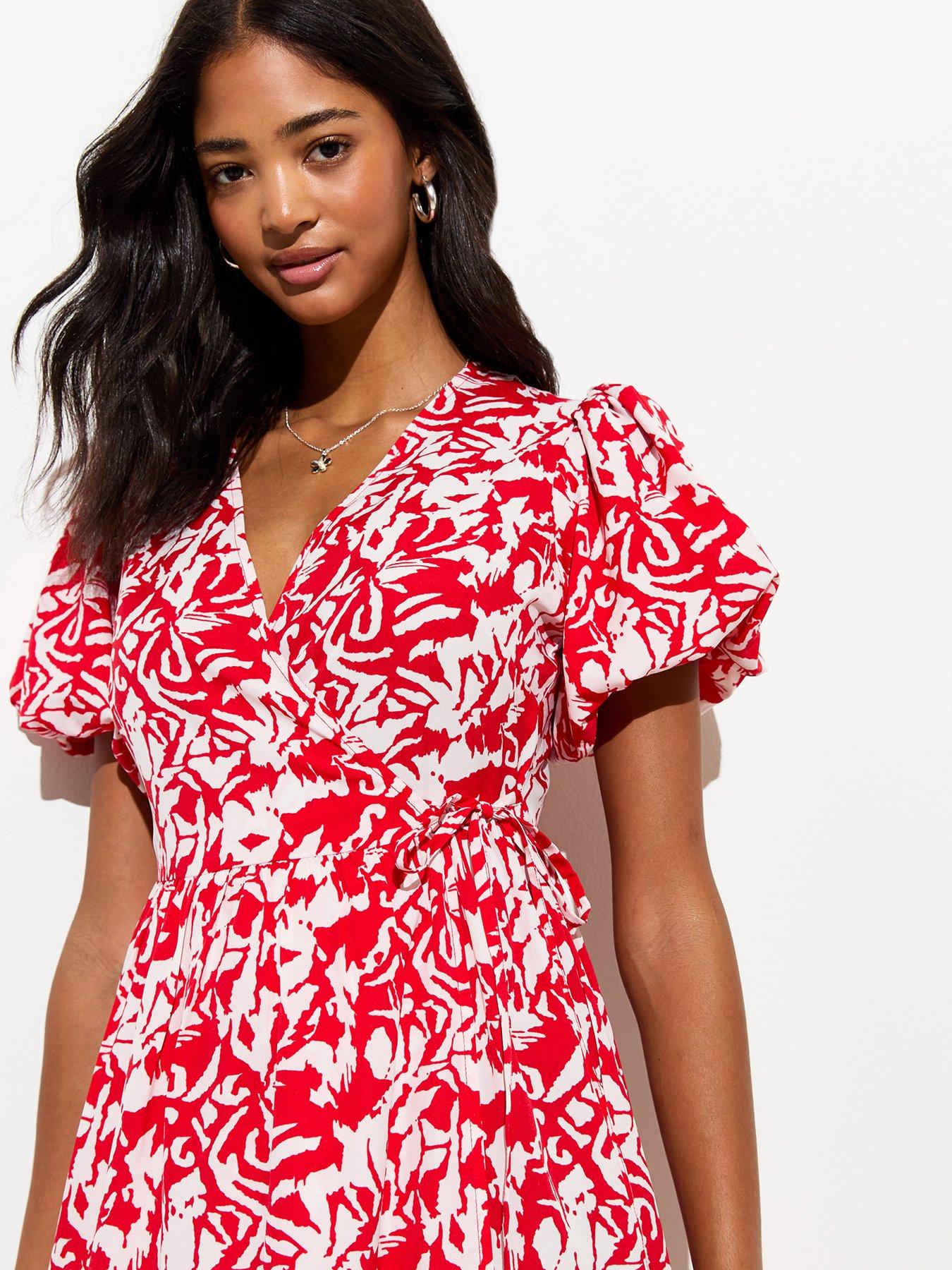 new-look-red-floral-print-wrap-midi-dressoutfit