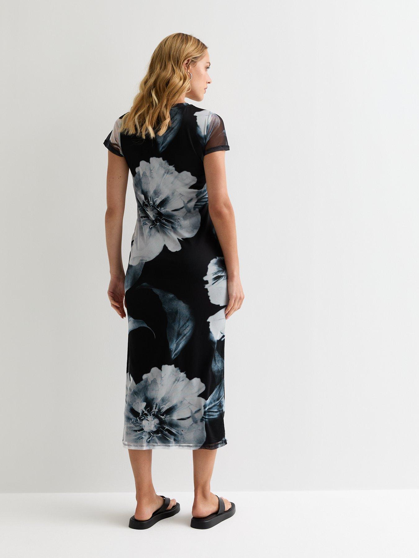 new-look-black-floral-print-mesh-midi-dressstillFront