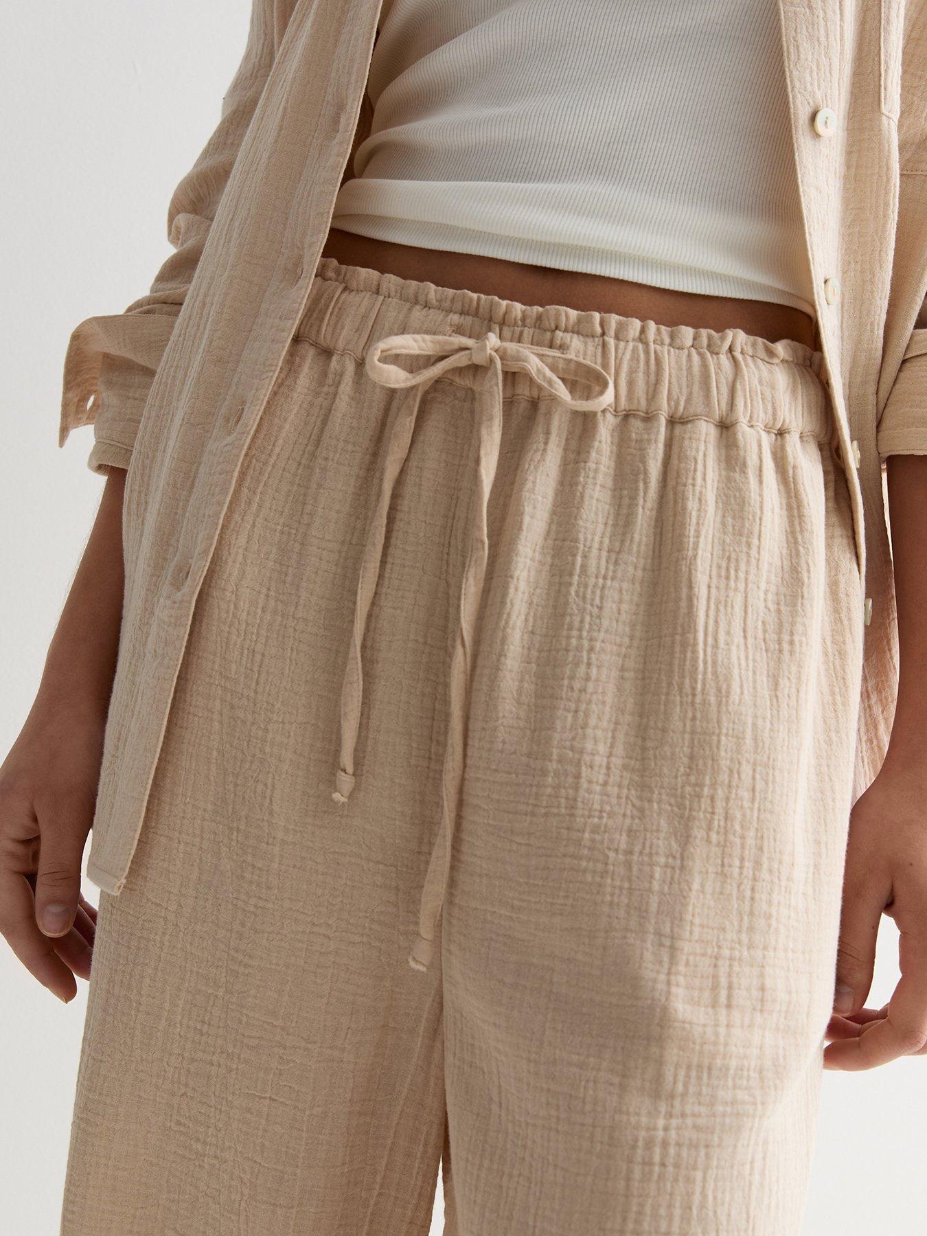 new-look-stone-cotton-wide-leg-trousersoutfit